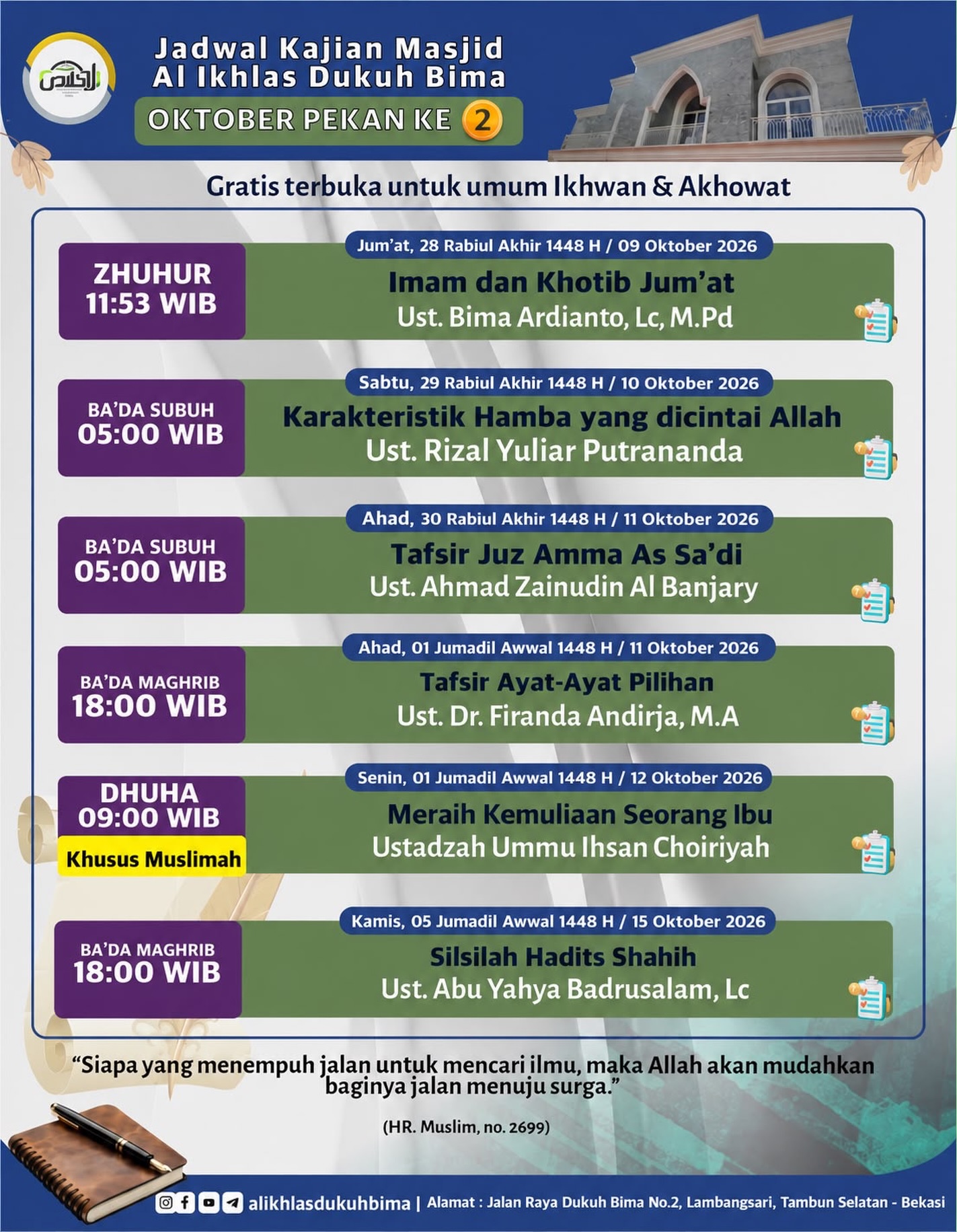 Poster asli dari @alikhlasdukuhbima