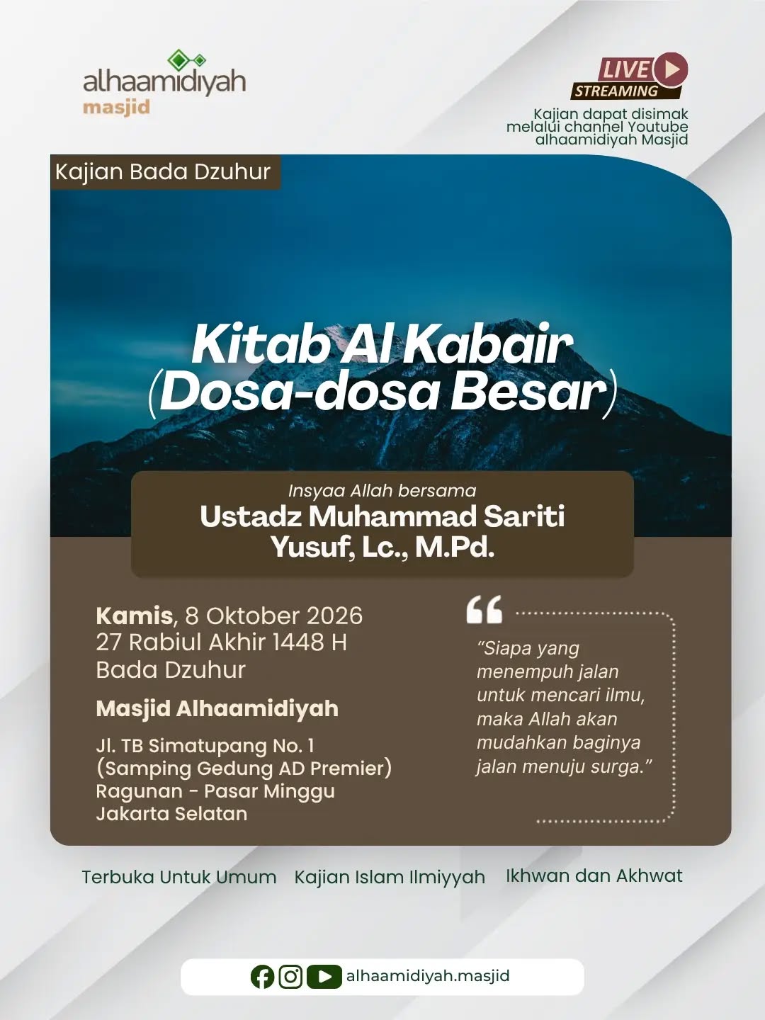 Poster asli dari @alhaamidiyah.masjid
