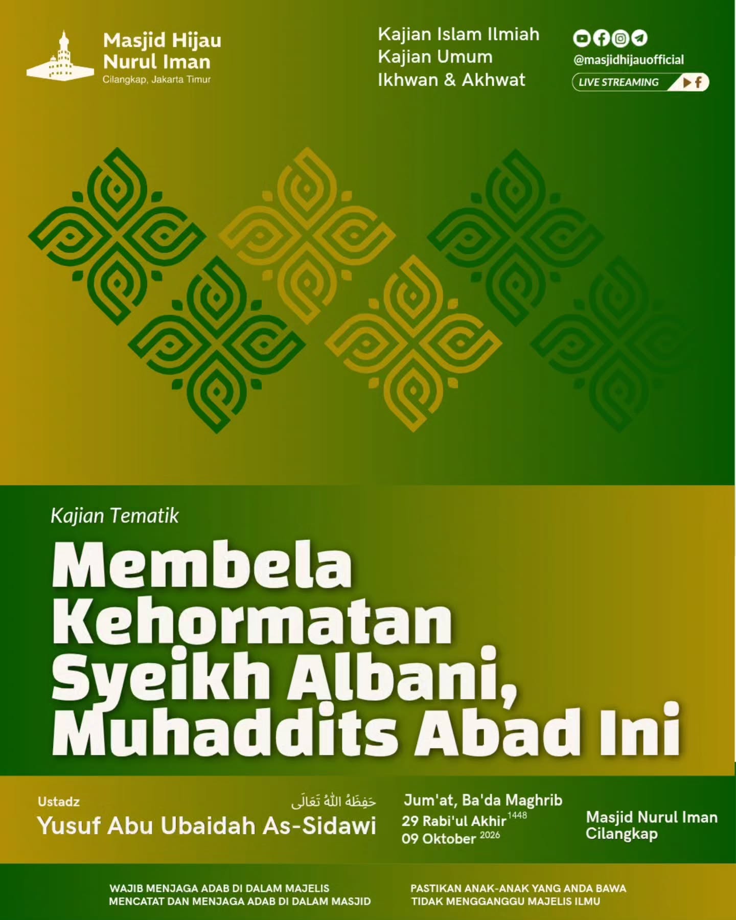 Poster asli dari @masjidhijauofficial