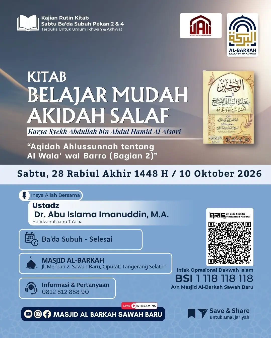 Poster asli dari @masjidalbarkah_sawahbaru