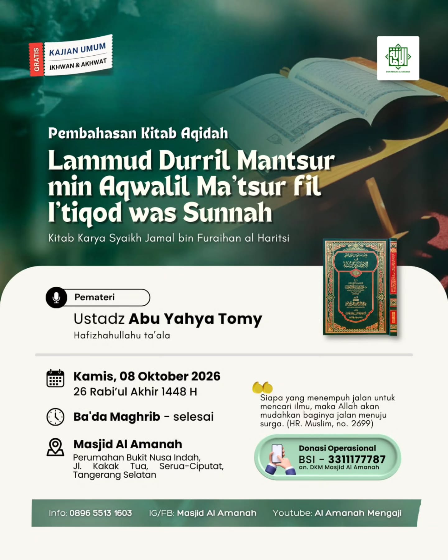 Poster asli dari @masjidalamanah