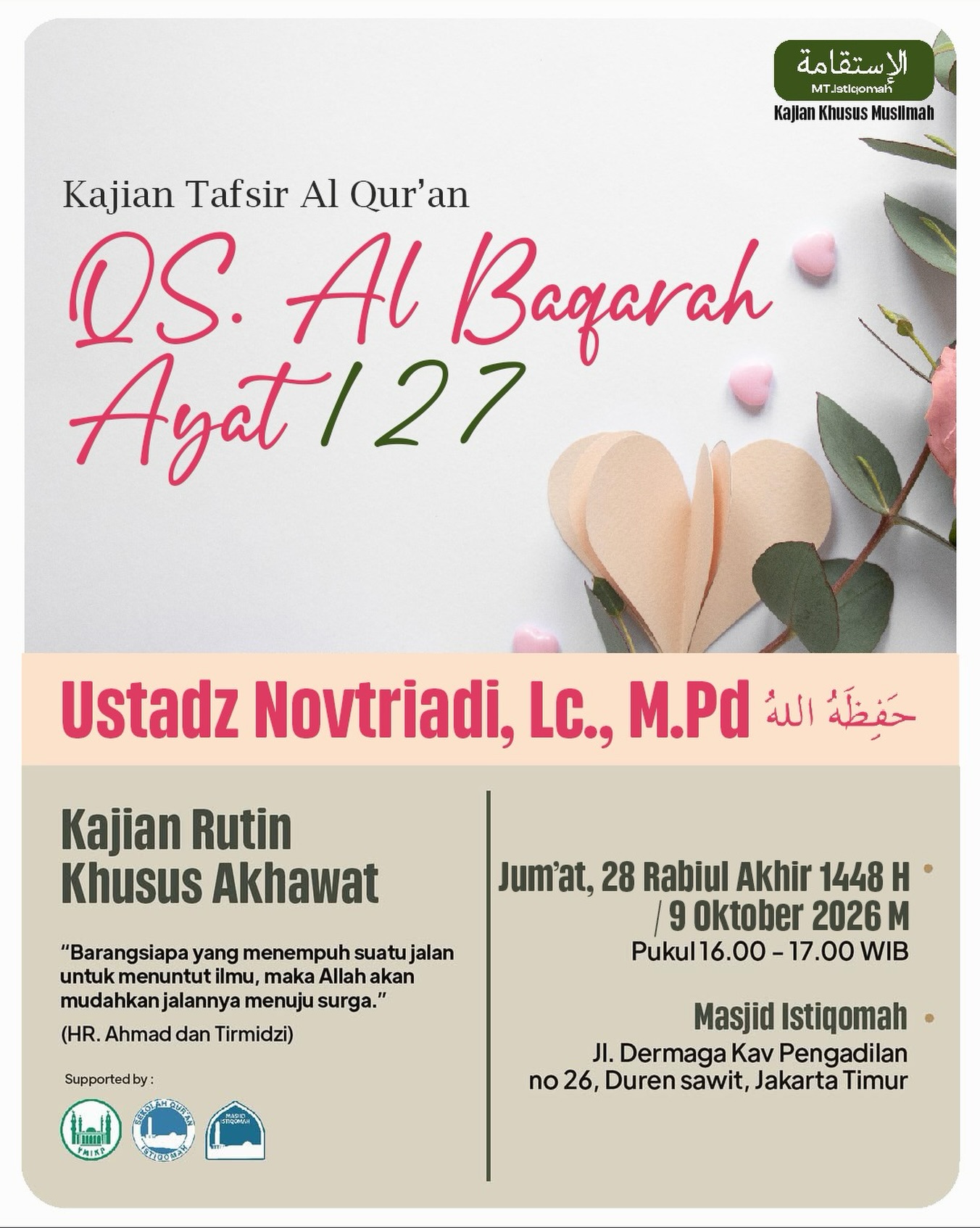 Poster asli dari @masjidistiqomah.id