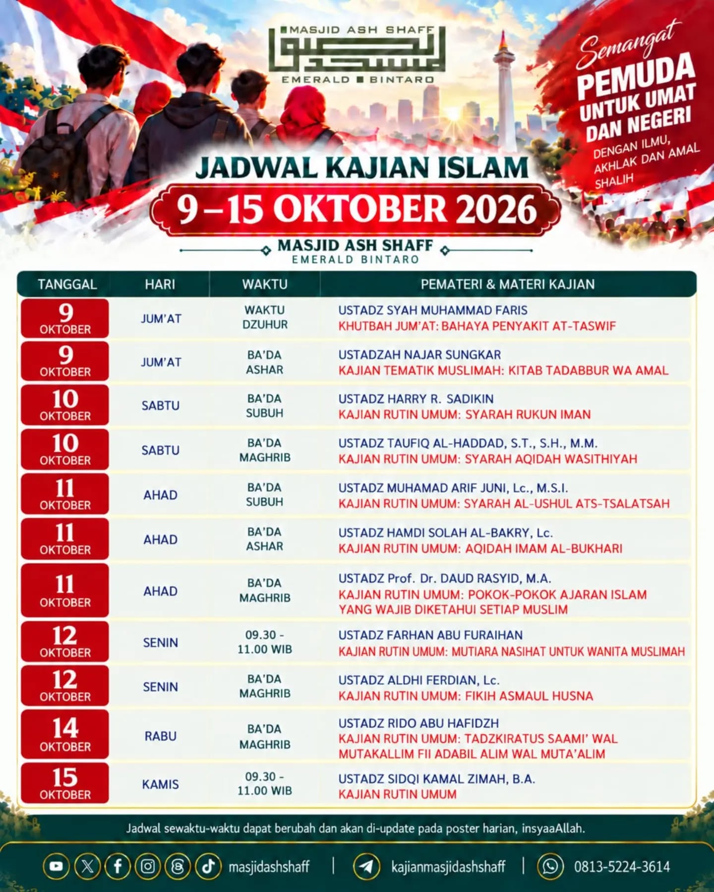 Poster asli dari @masjidashshaff