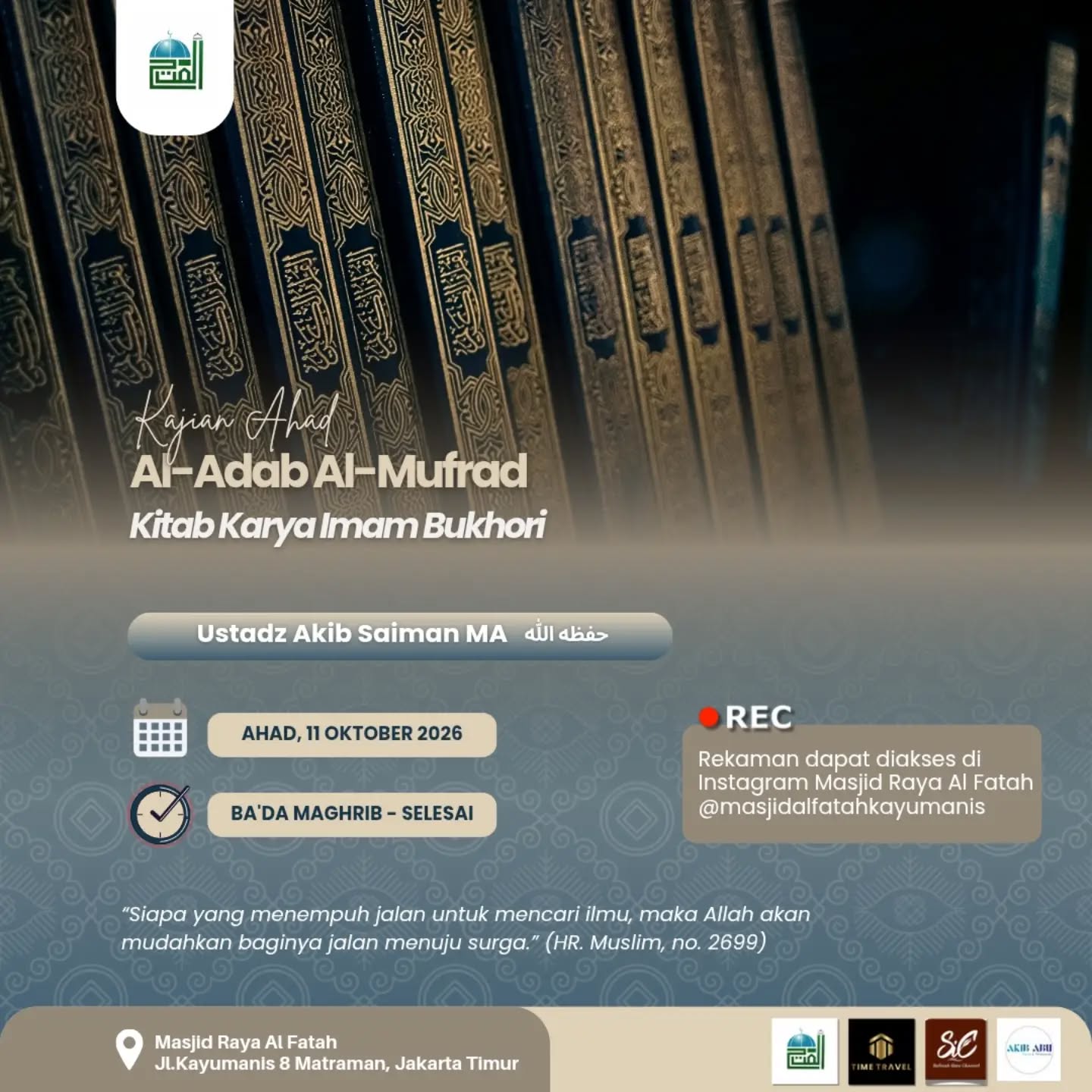 Poster asli dari @masjidalfatahkayumanis