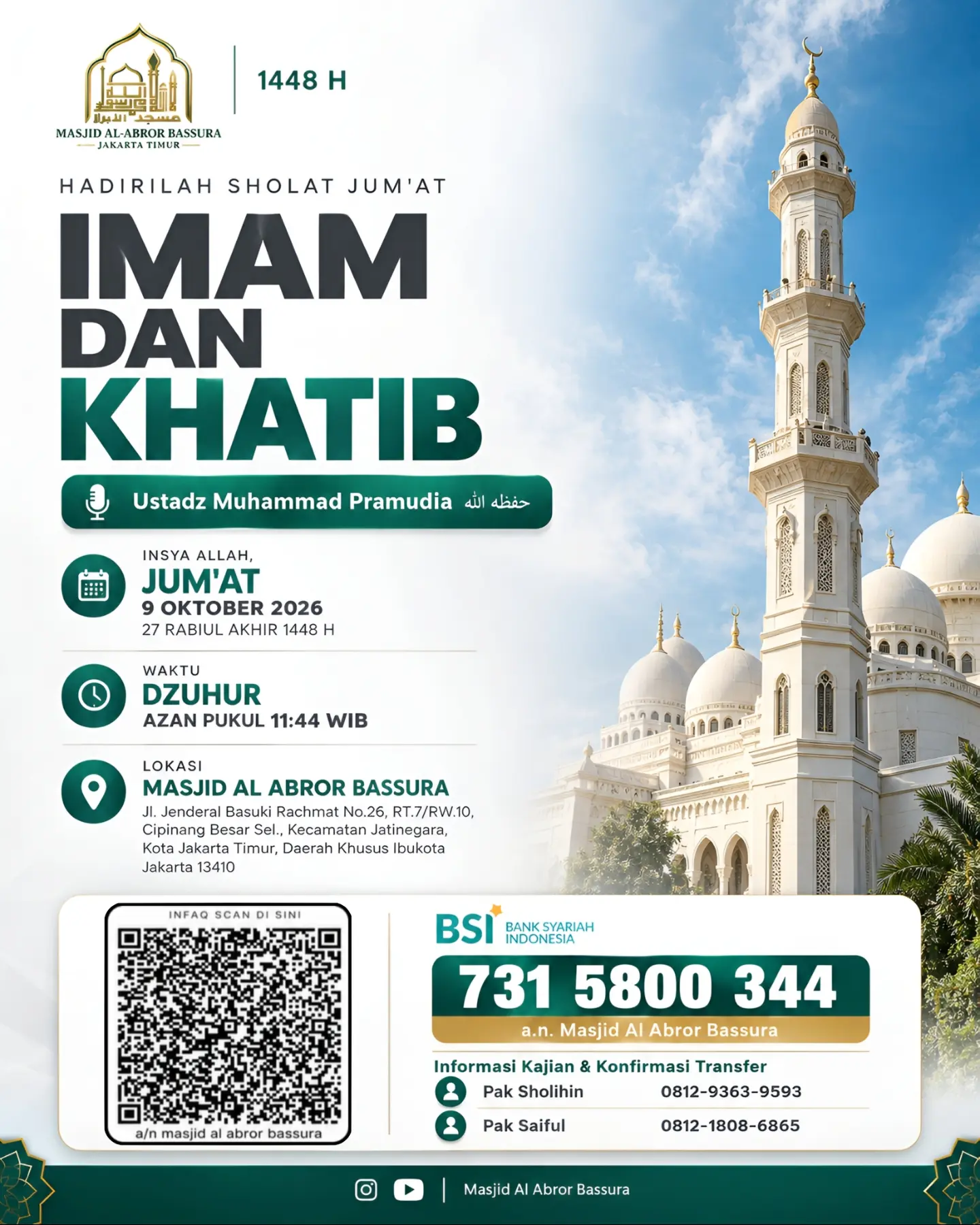 Poster asli dari @masjidalabrorbassura