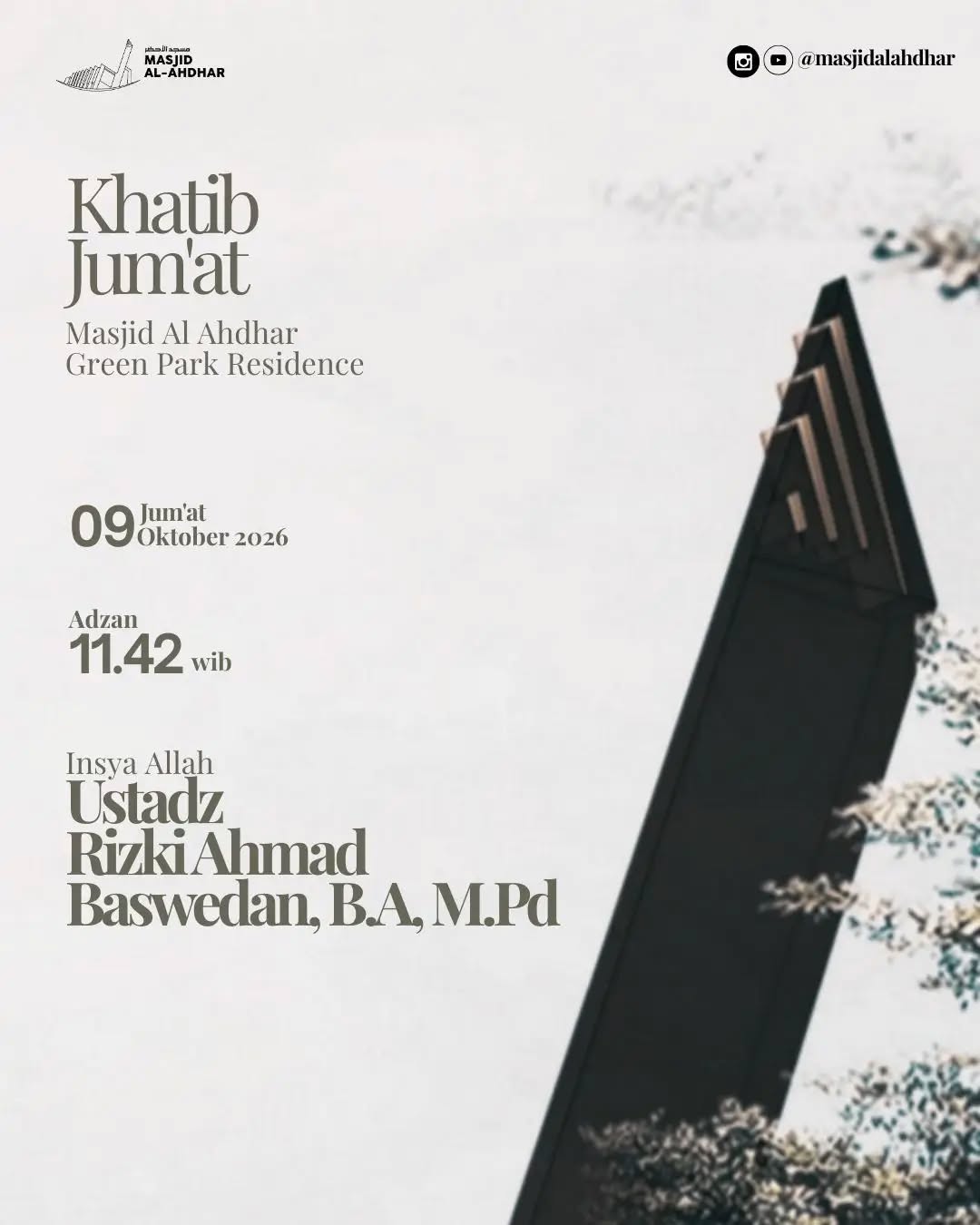 Poster asli dari @masjidalahdhar