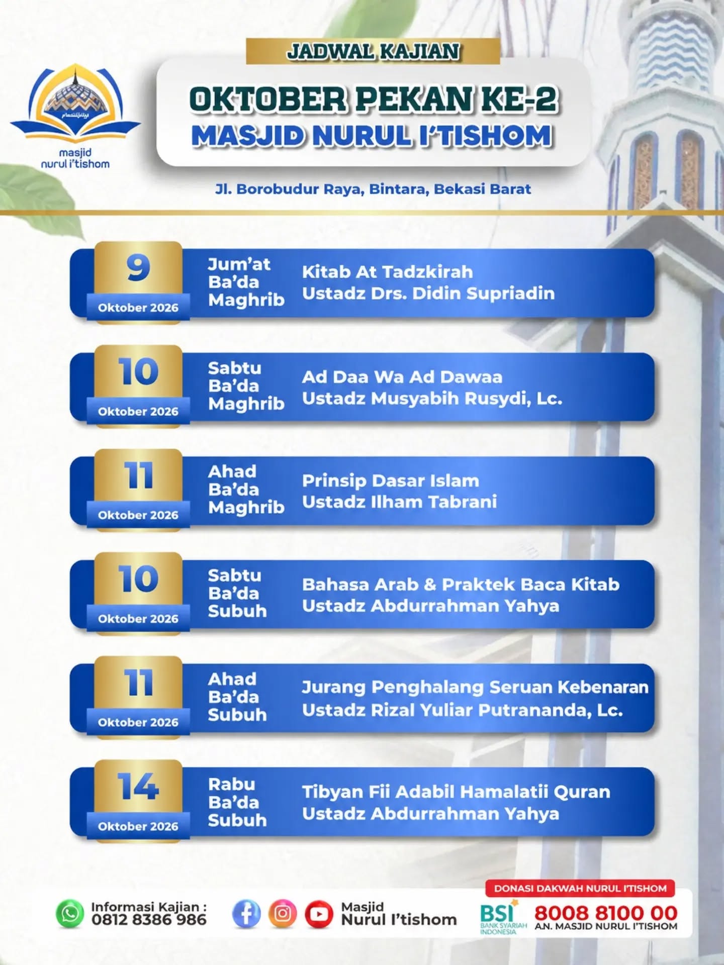 Poster asli dari @masjidnurulitishom