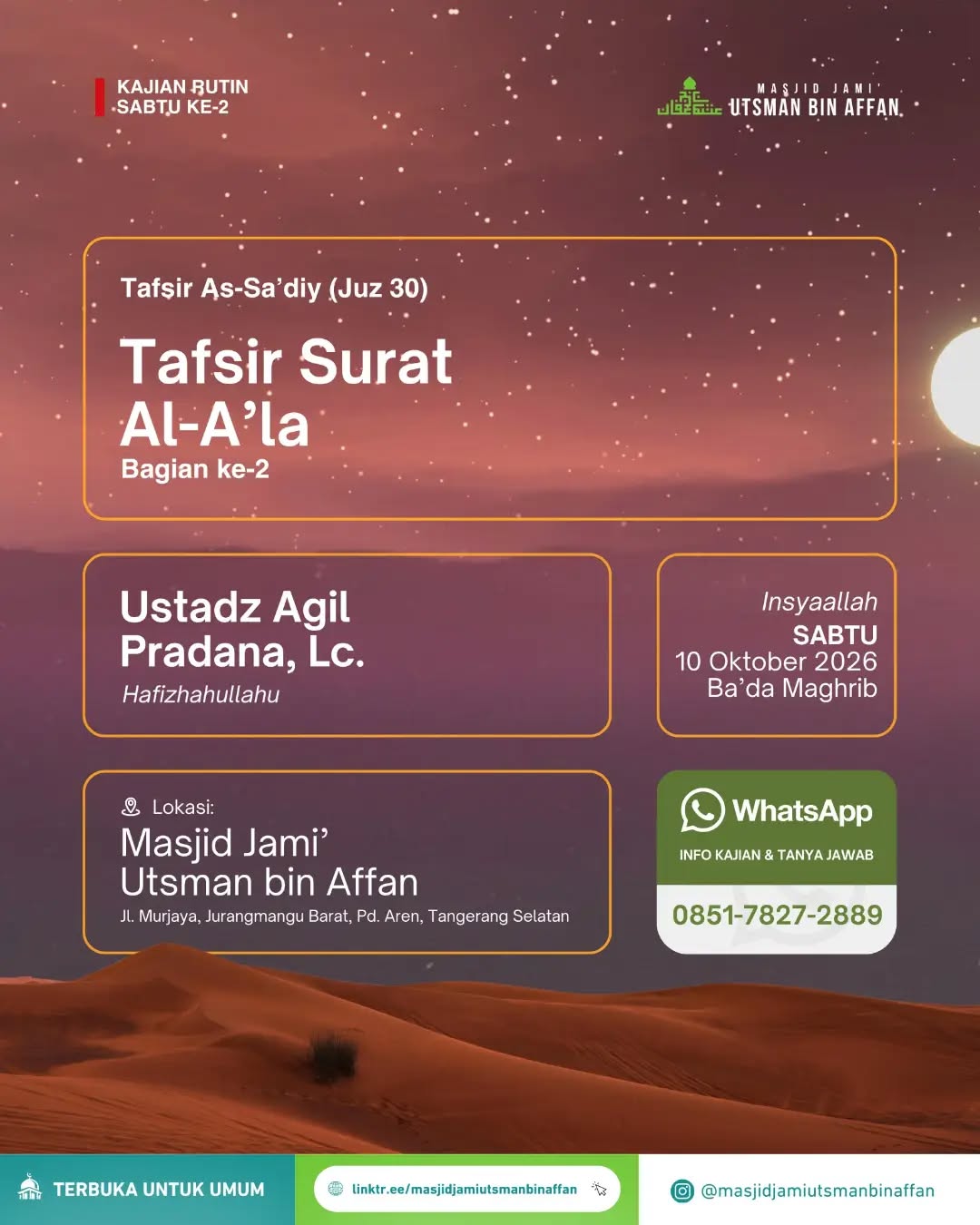 Poster asli dari @masjidjamiutsmanbinaffan