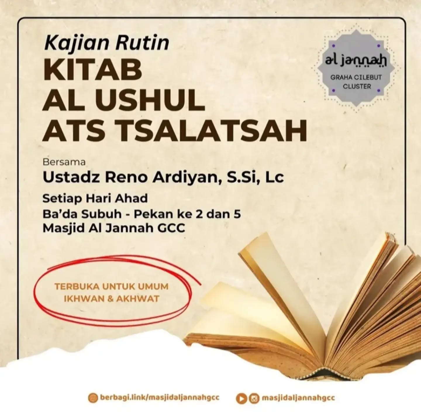 Poster asli dari @masjidaljannahgcc
