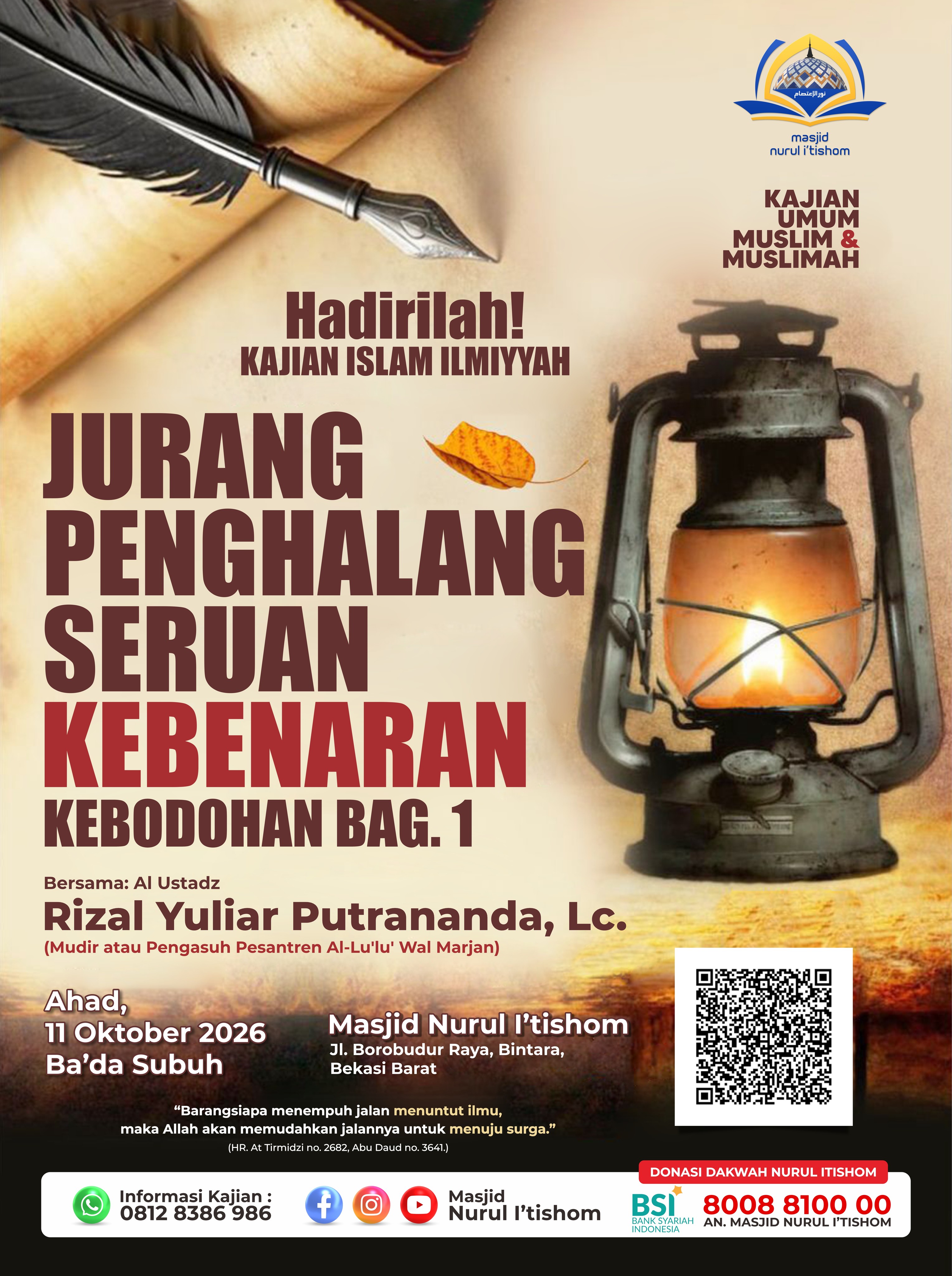 Poster asli dari @masjidnurulitishom