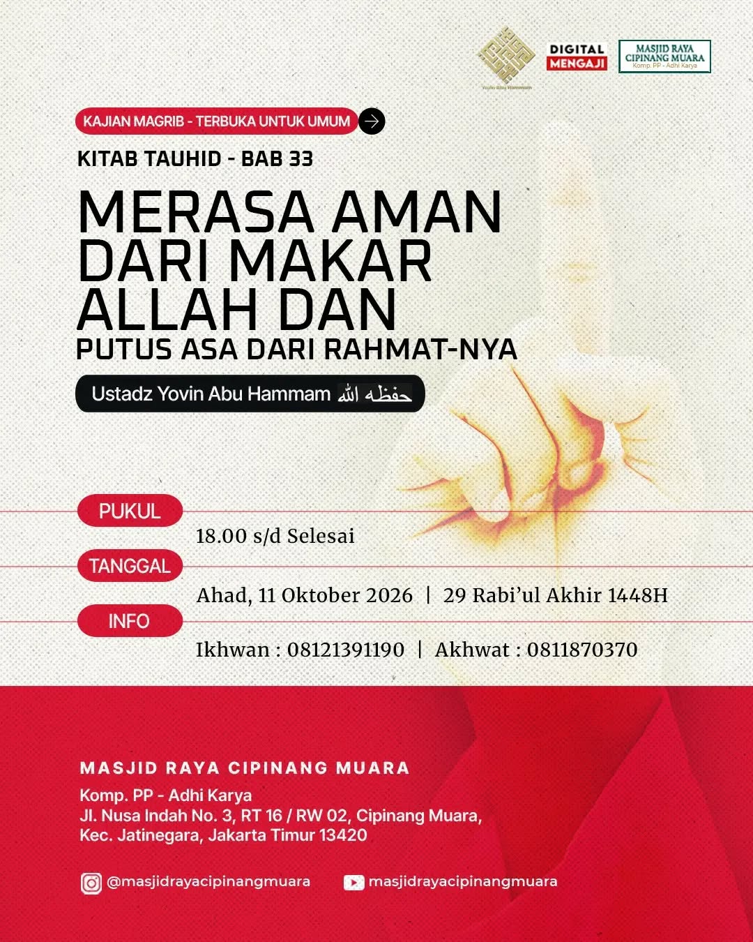 Poster asli dari @masjidrayacipinangmuara