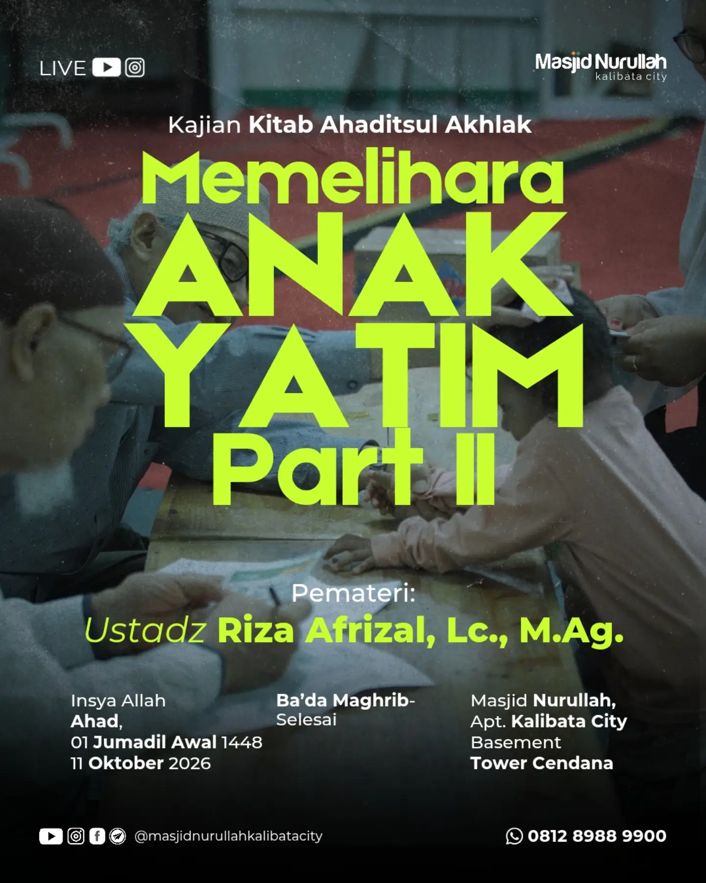 Poster asli dari @masjidnurullahkalibatacity