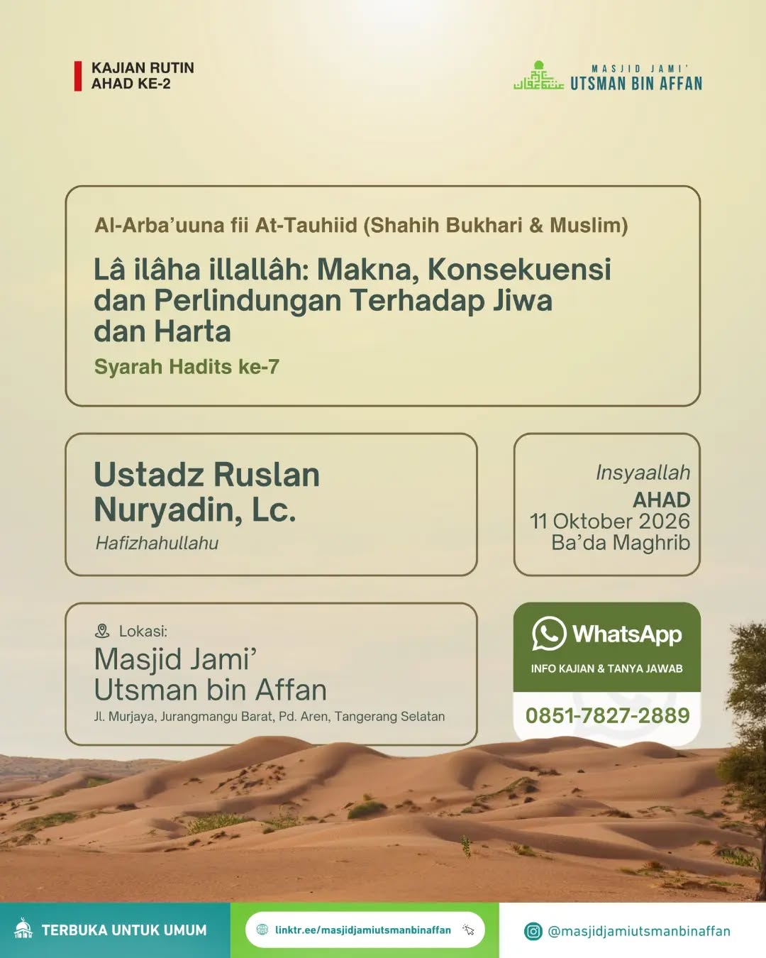 Poster asli dari @masjidjamiutsmanbinaffan