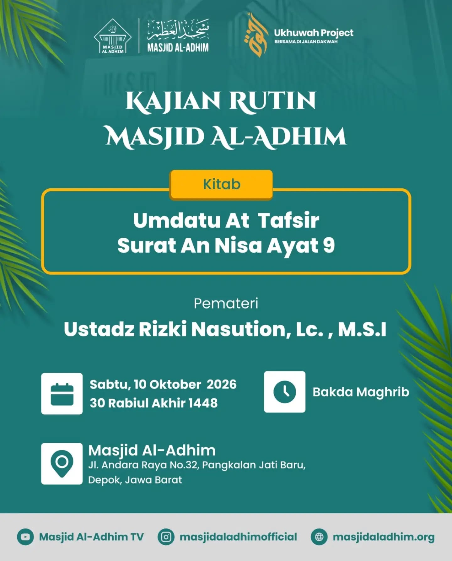 Poster asli dari @masjidaladhimofficial