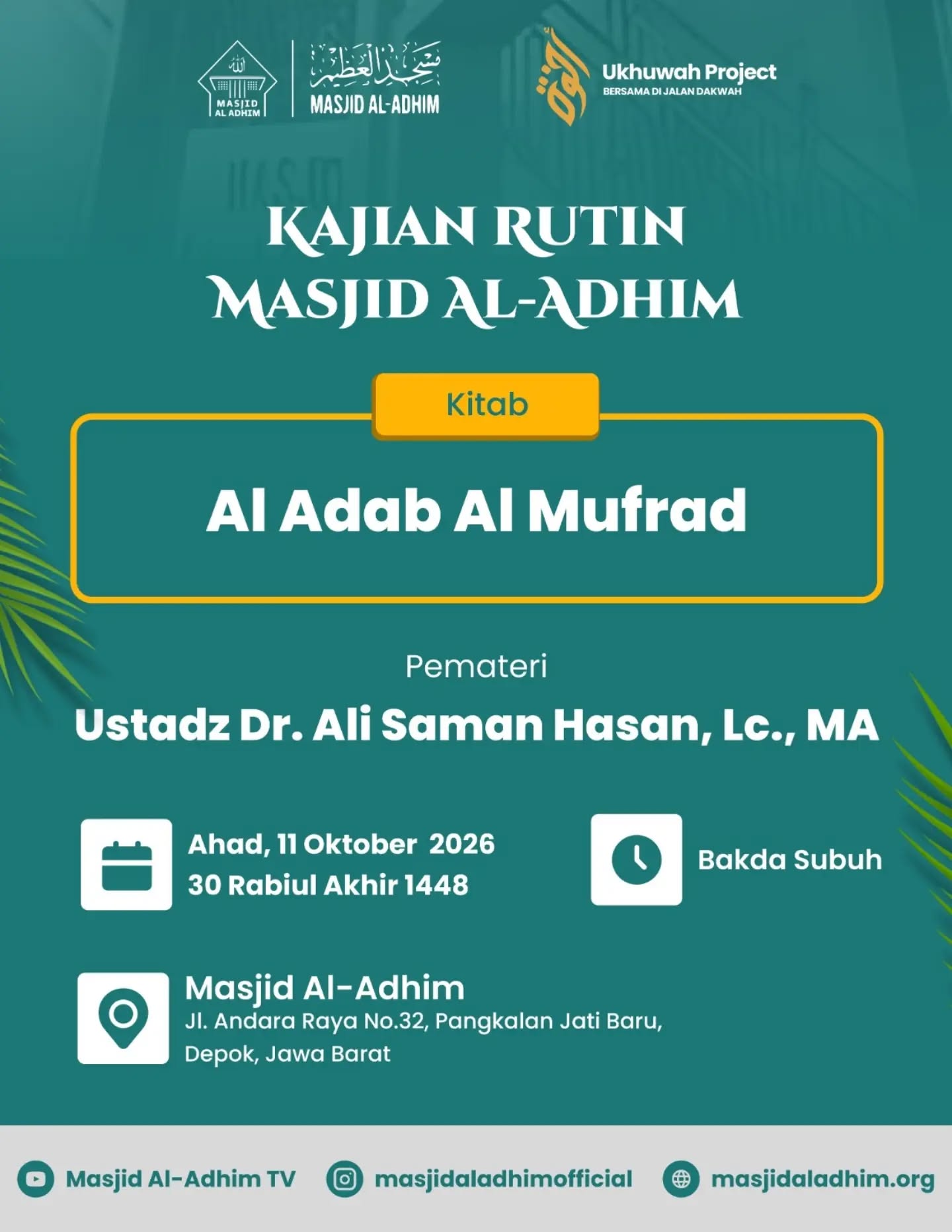 Poster asli dari @masjidaladhimofficial