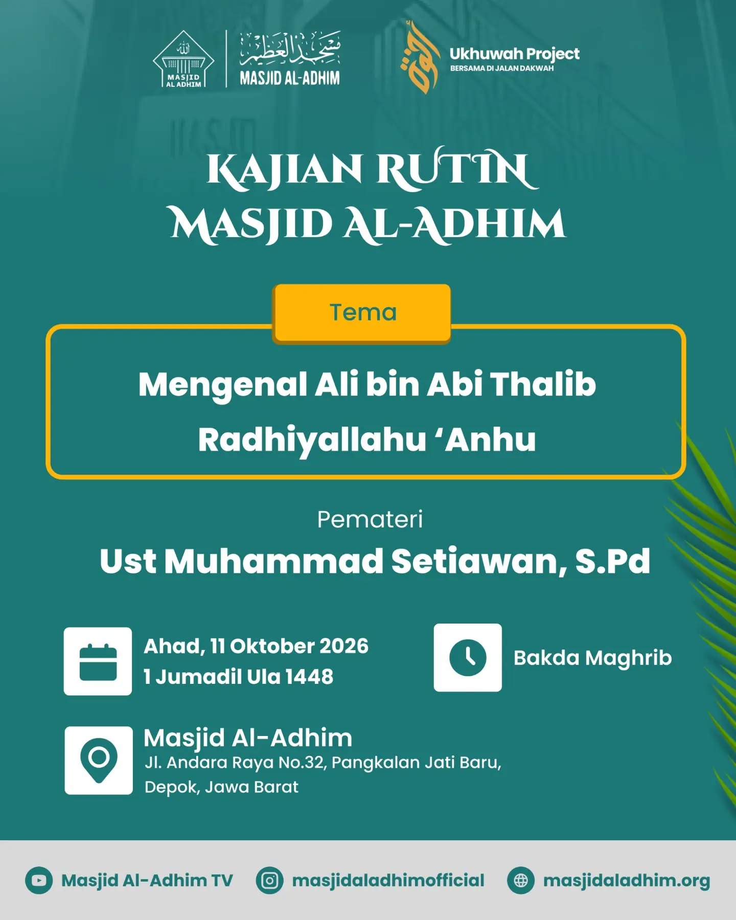 Poster asli dari @masjidaladhimofficial