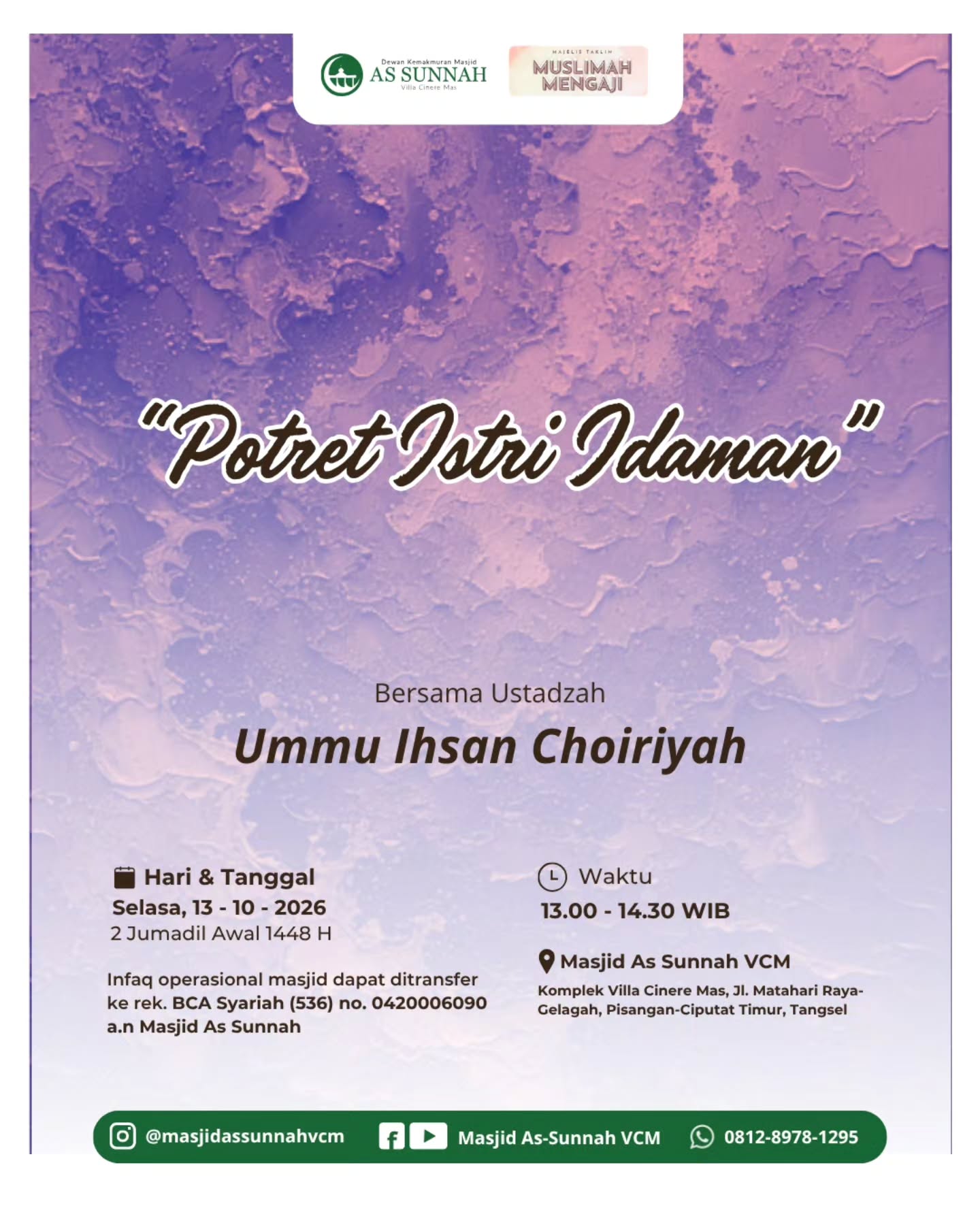 Poster asli dari @masjidassunnahvcm