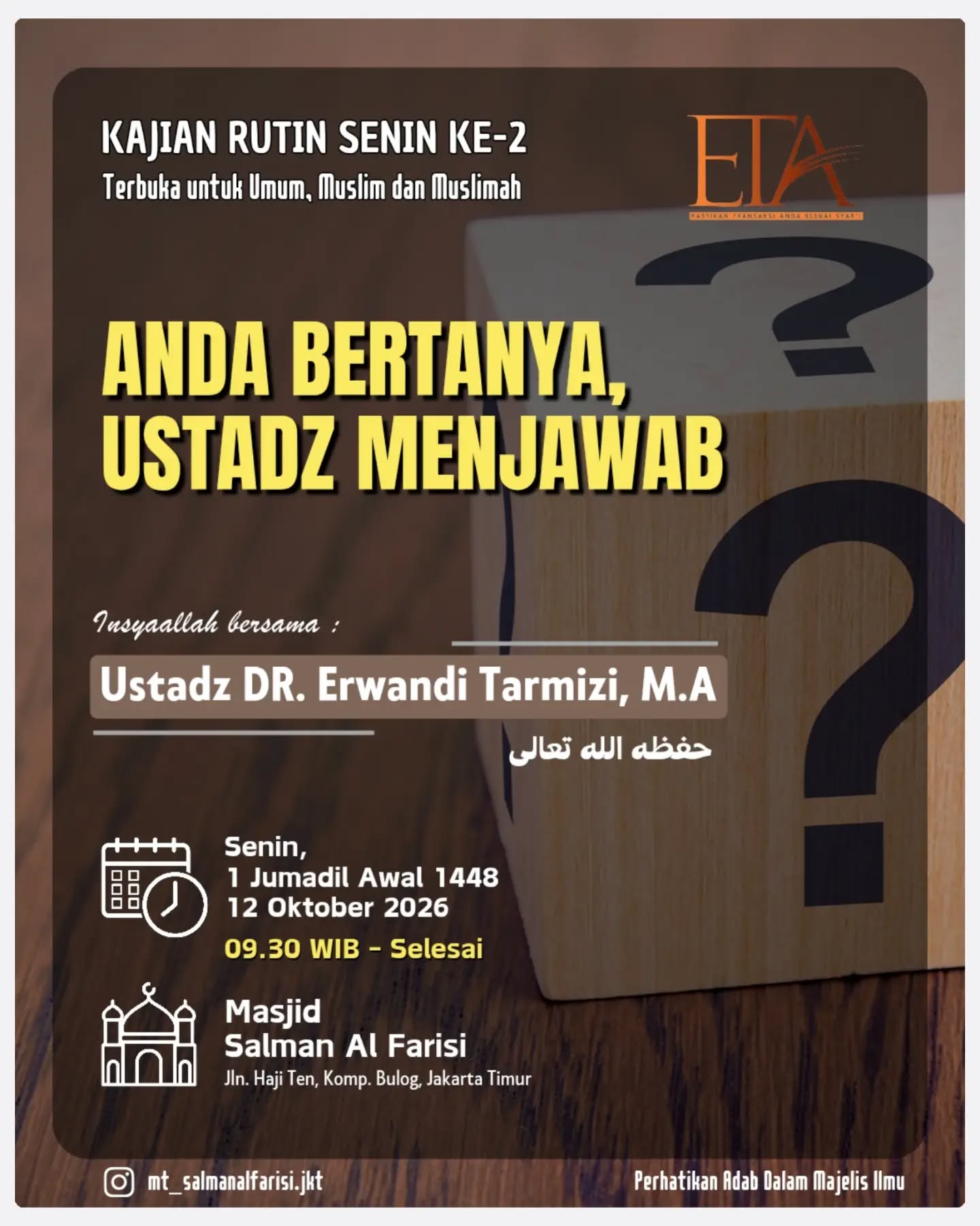 Poster asli dari @mt_salmanalfarisi.jkt
