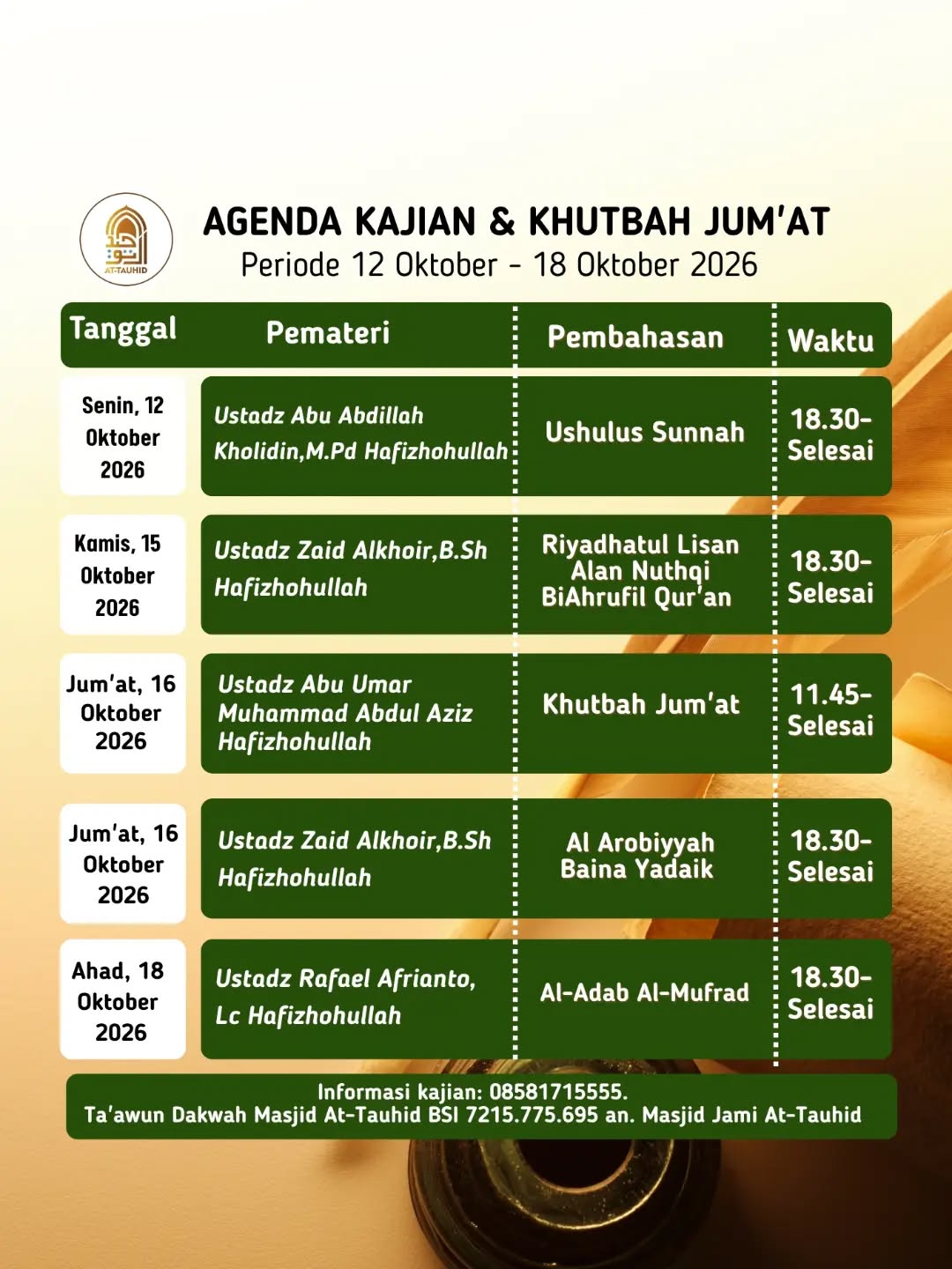 Poster asli dari @masjid.attauhid1