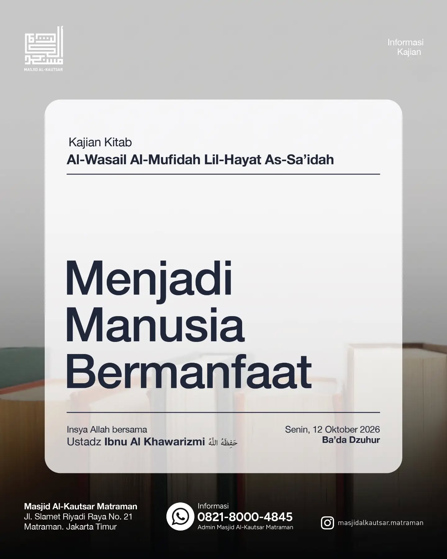 Poster asli dari @masjidalkautsar.matraman
