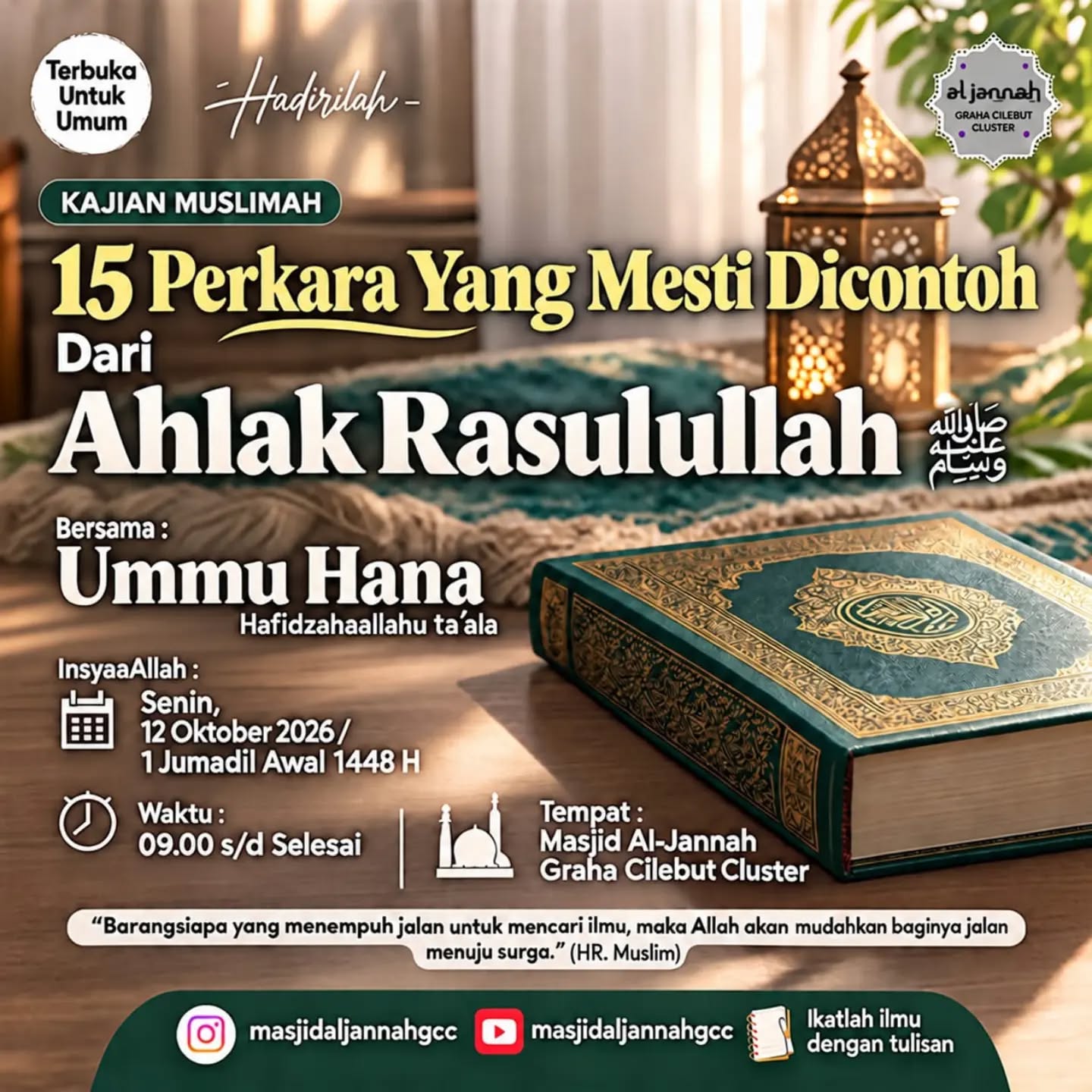 Poster asli dari @masjidaljannahgcc