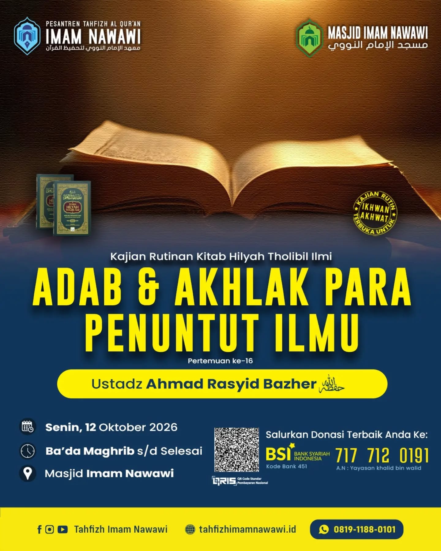 Poster asli dari @tahfizhimamnawawi