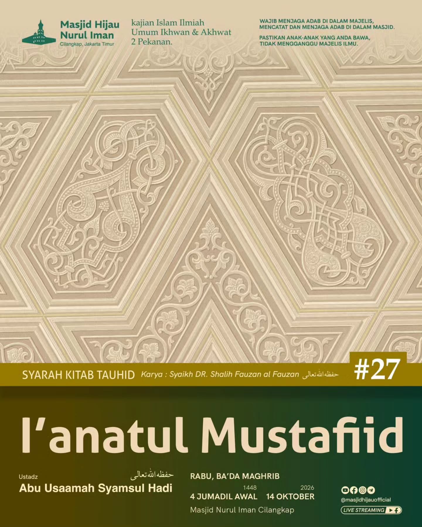 Poster asli dari @masjidhijauofficial