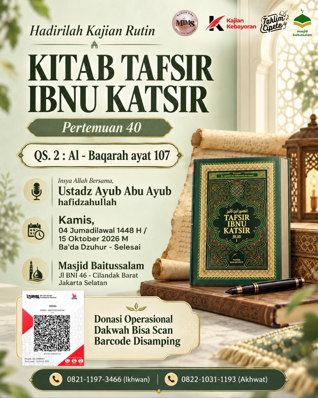 Poster asli dari @masjidbaitussalamcilandak