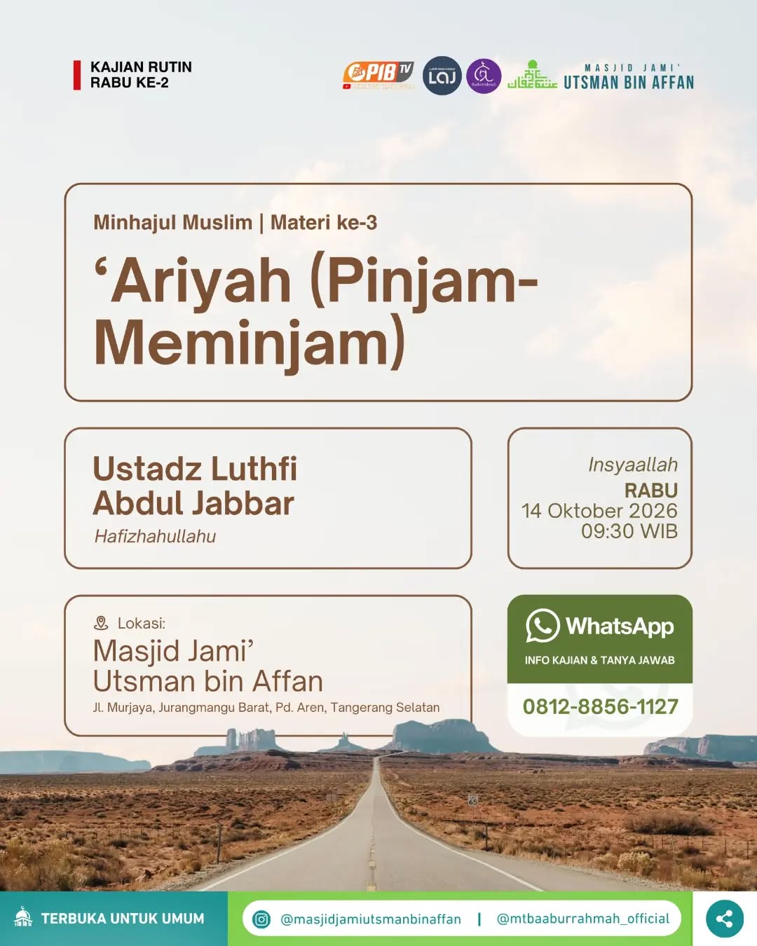 Poster asli dari @masjidjamiutsmanbinaffan