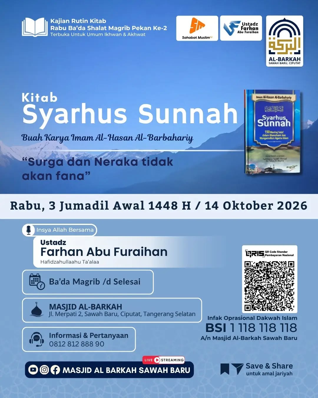 Poster asli dari @masjidalbarkah_sawahbaru