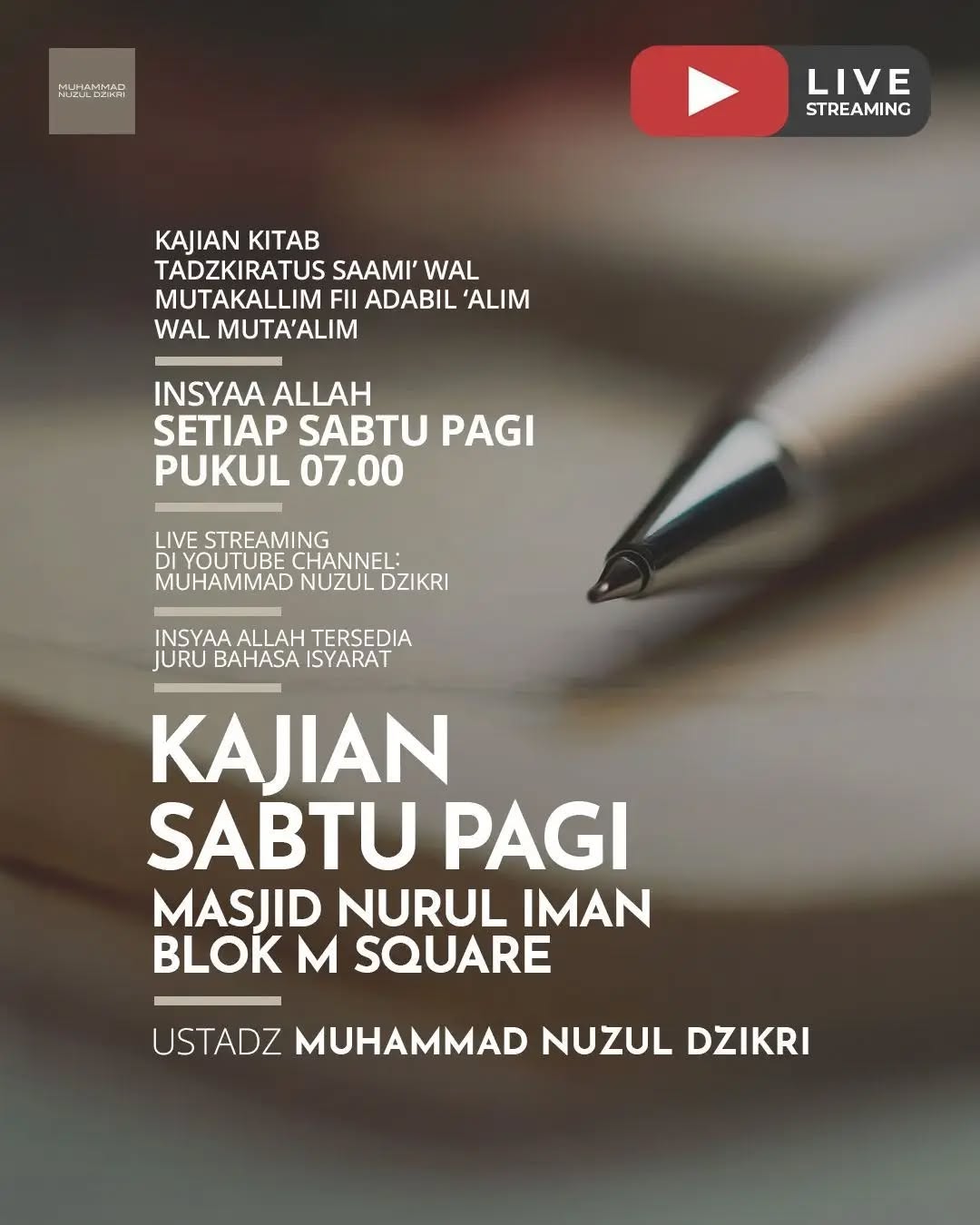 Poster asli dari @masjidnuruliman