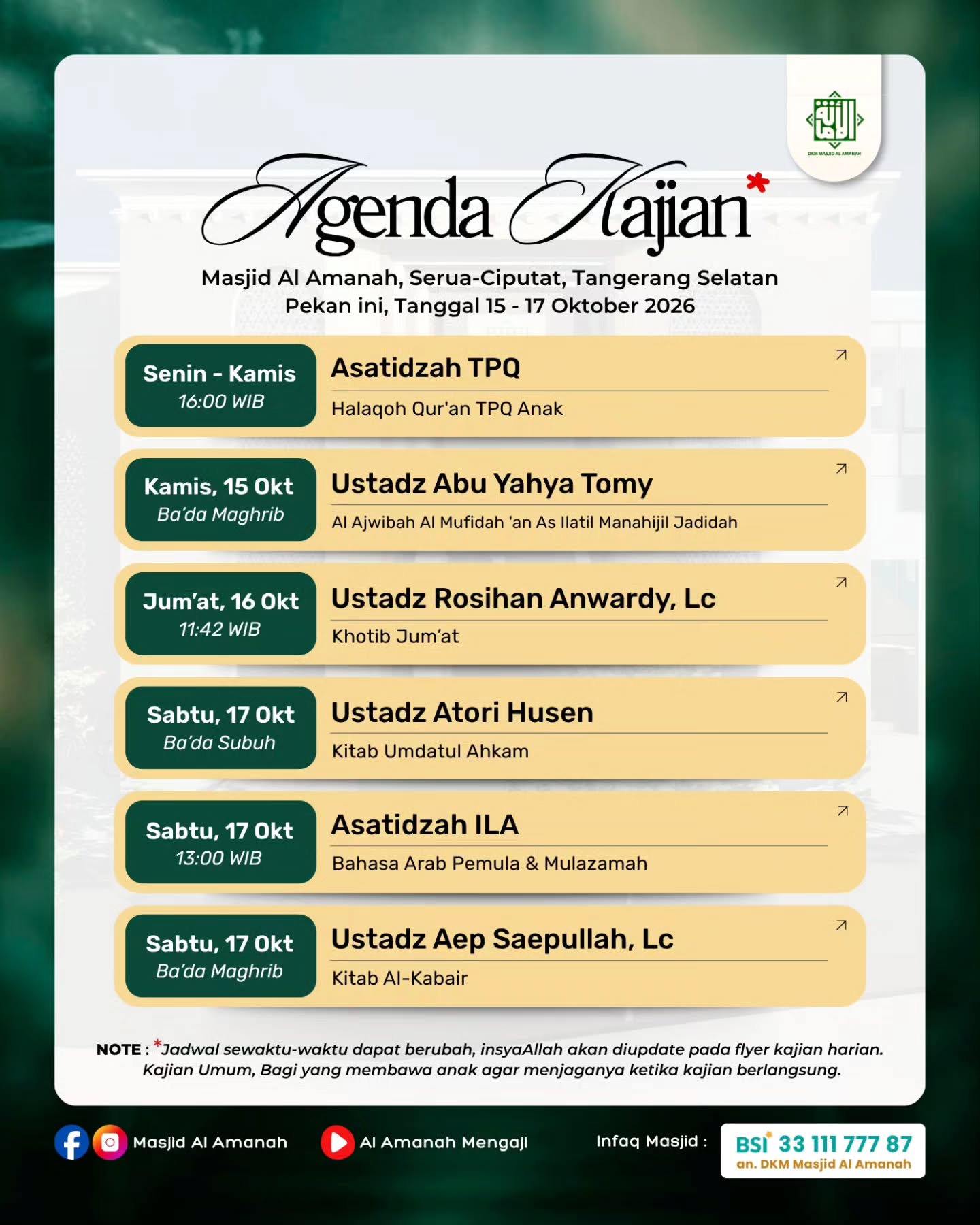 Poster asli dari @masjidalamanah