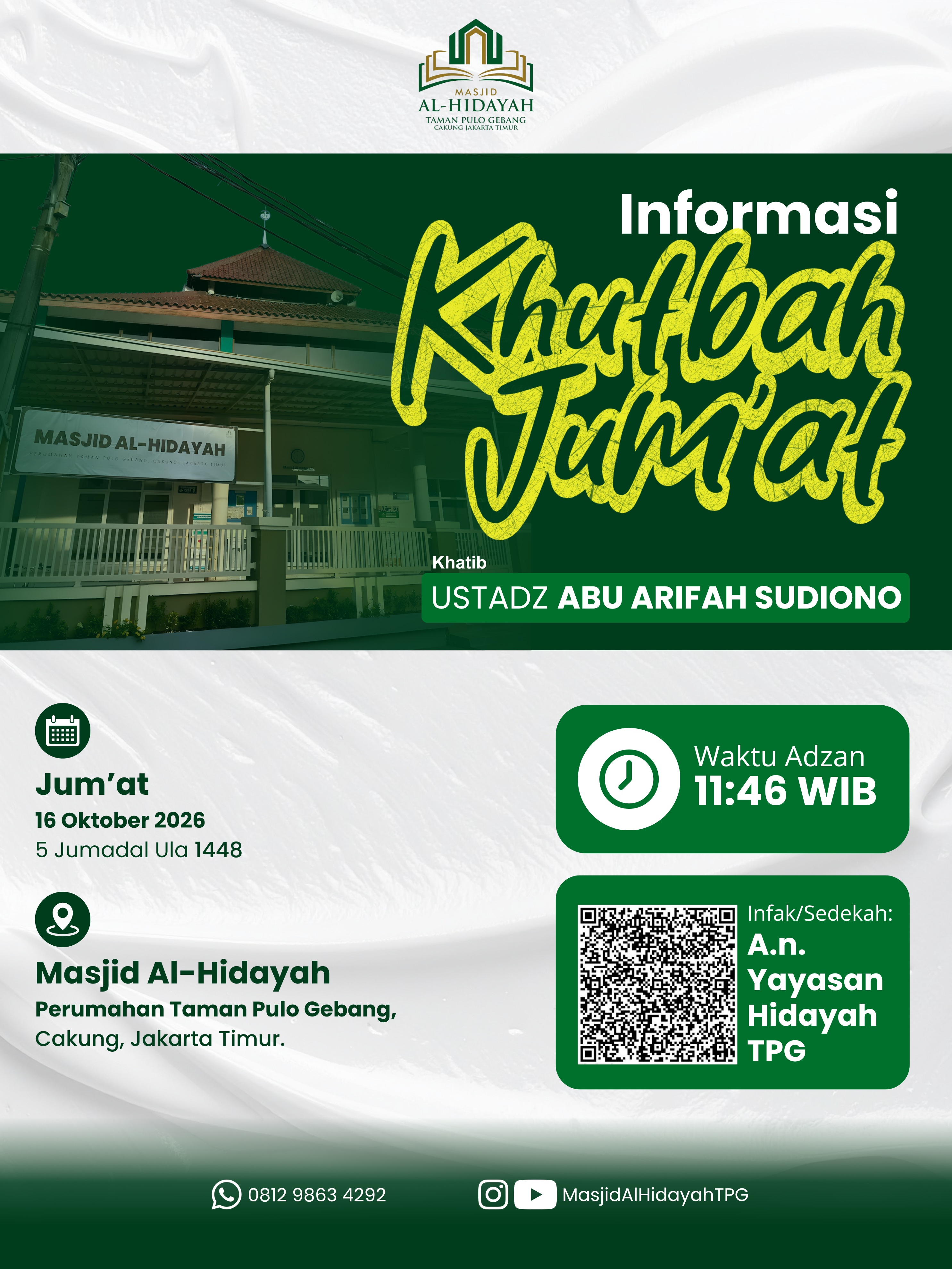 Poster asli dari @masjidalhidayahtpg