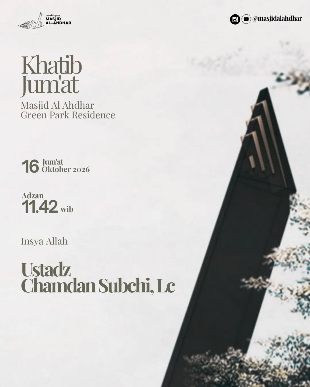 Poster asli dari @masjidalahdhar