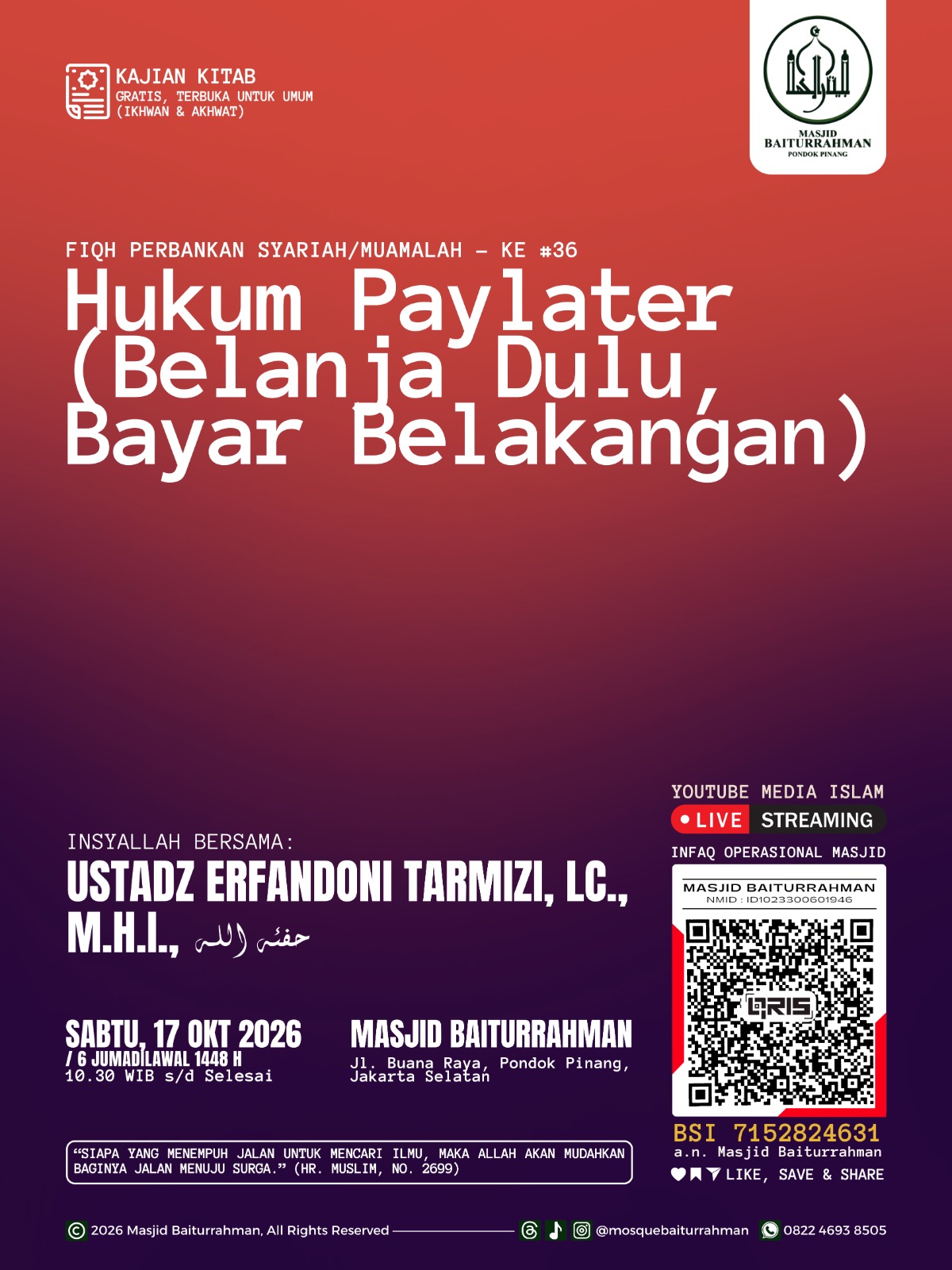 Poster asli dari @mosquebaiturrahman