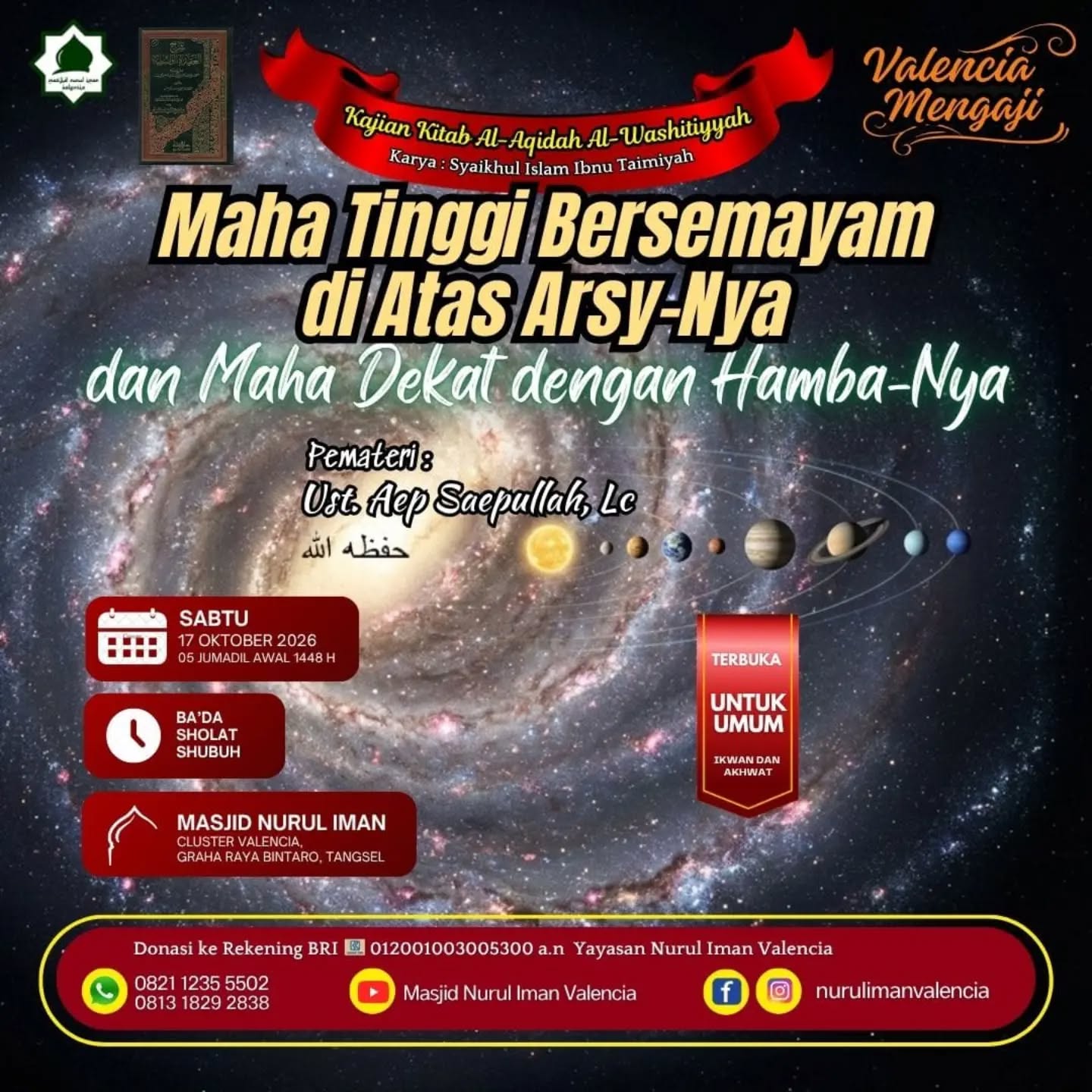 Poster asli dari @masjidnurulimanvalencia