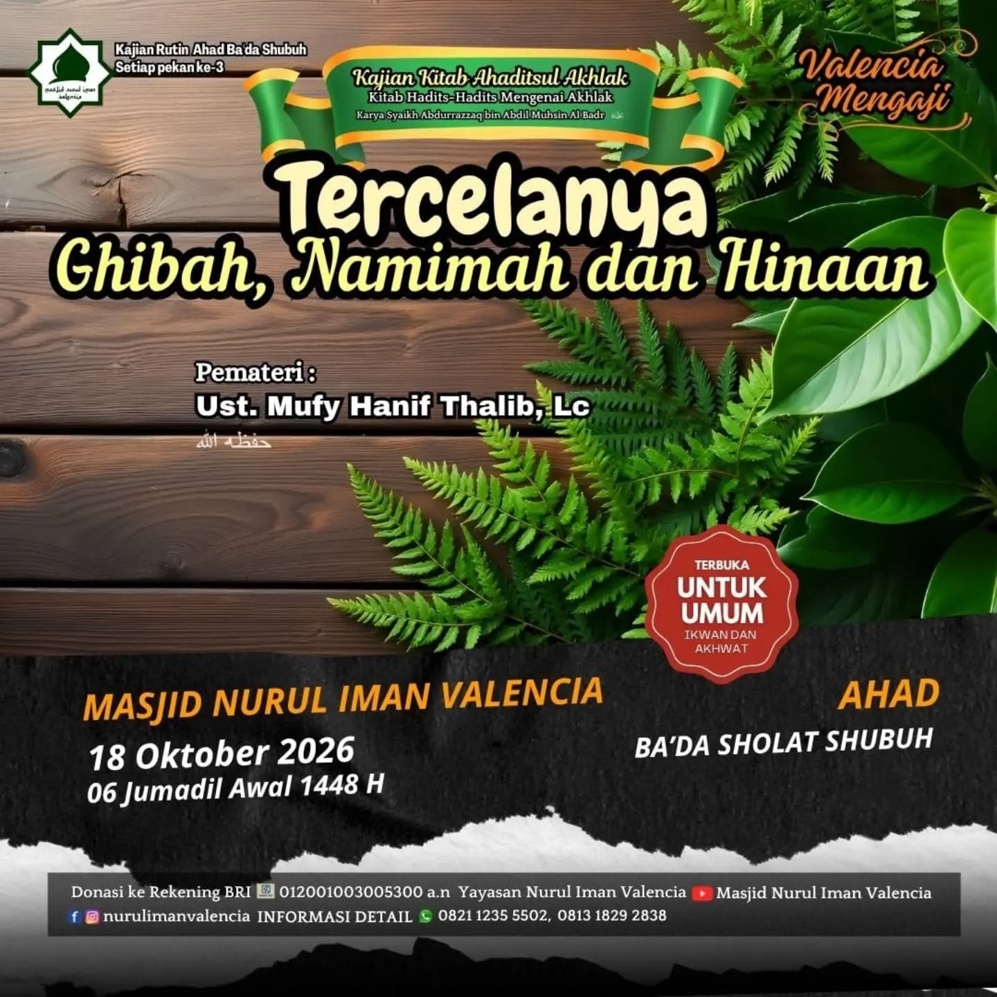 Poster asli dari @masjidnurulimanvalencia
