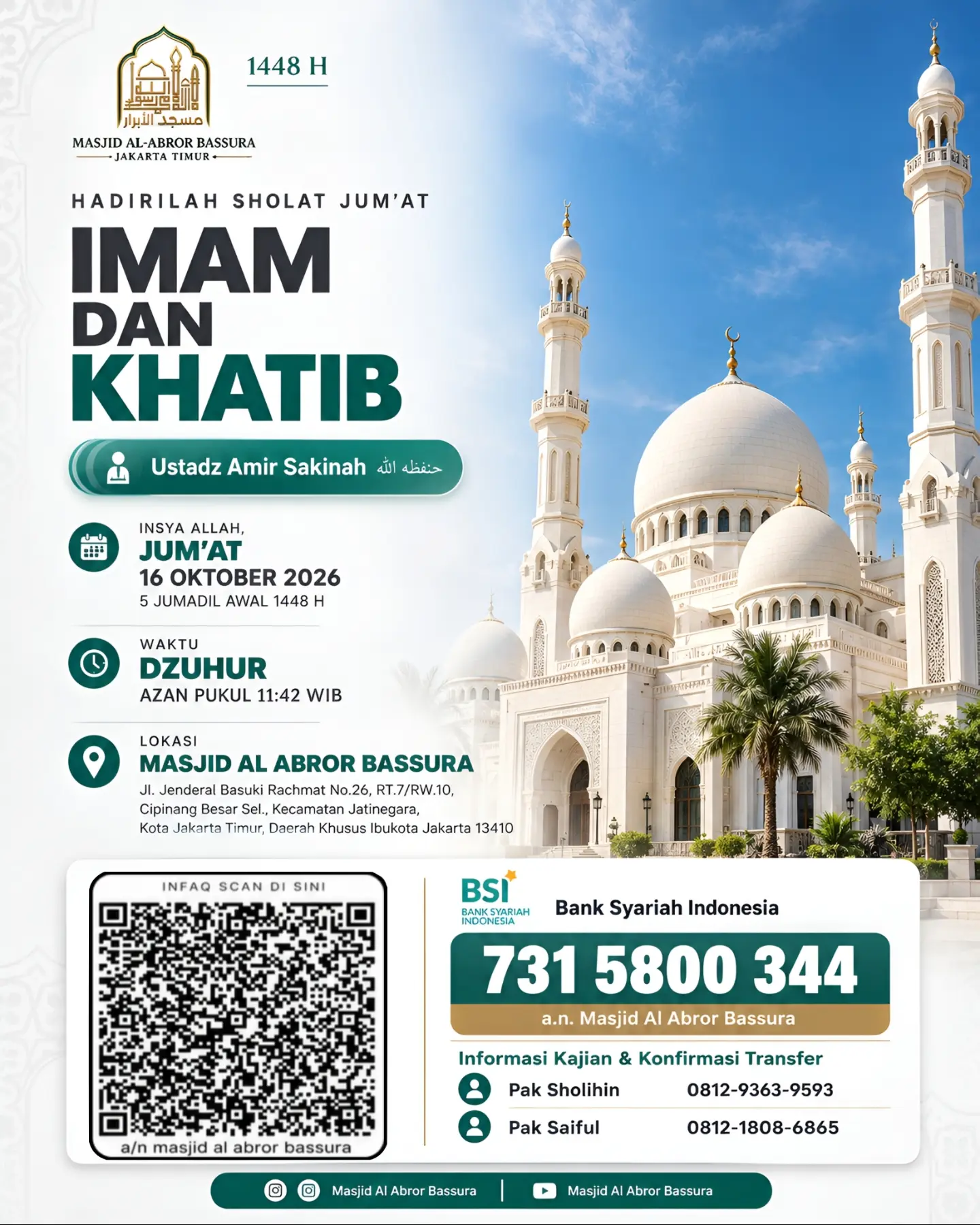 Poster asli dari @masjidalabrorbassura