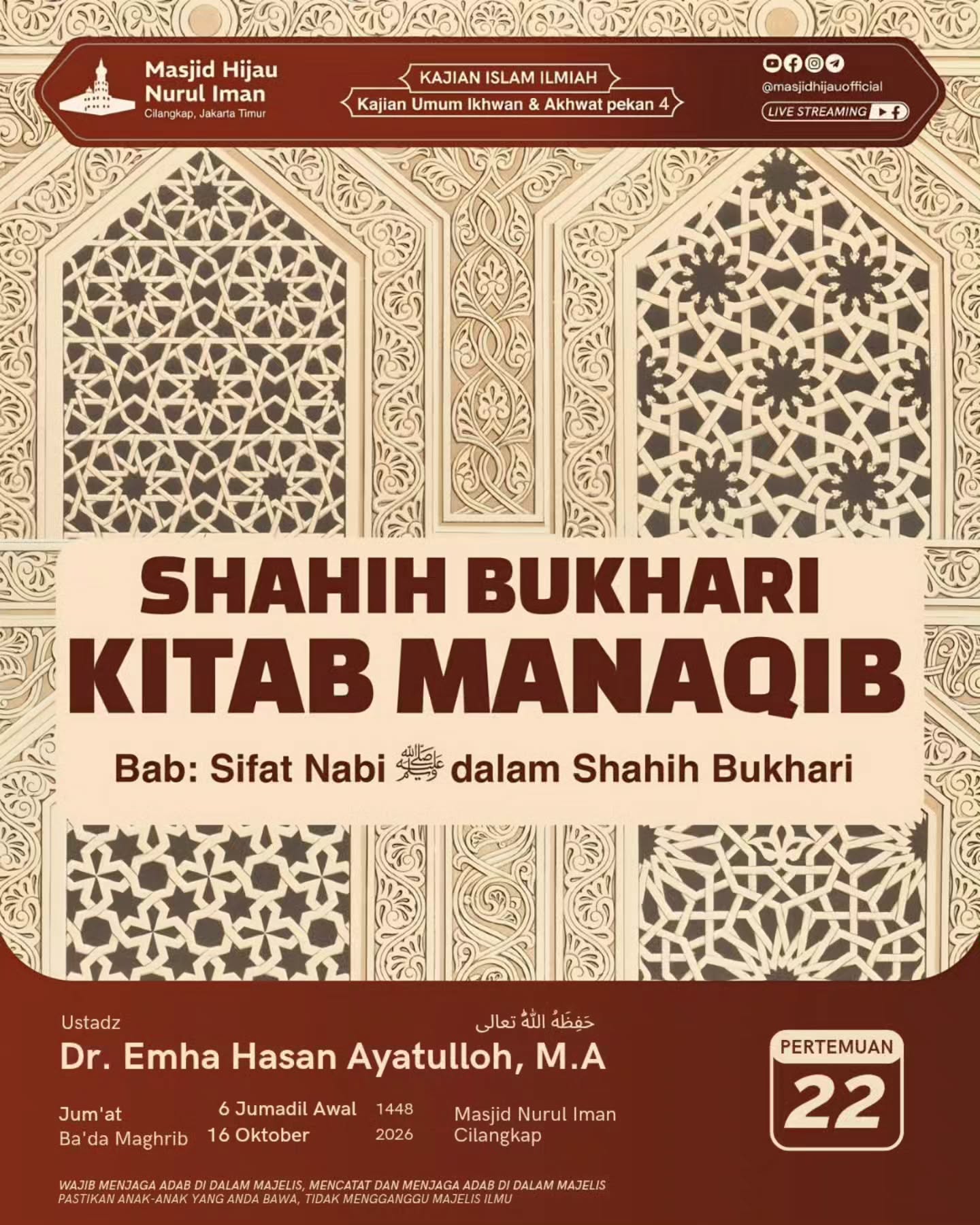 Poster asli dari @masjidhijauofficial