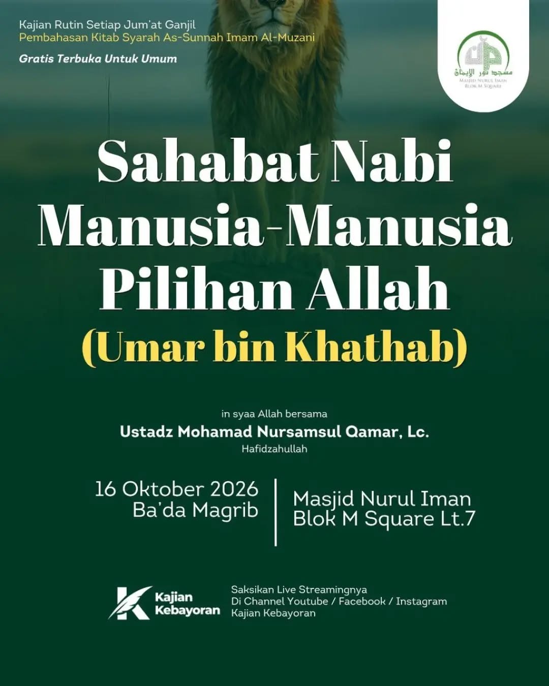 Poster asli dari @masjidnuruliman