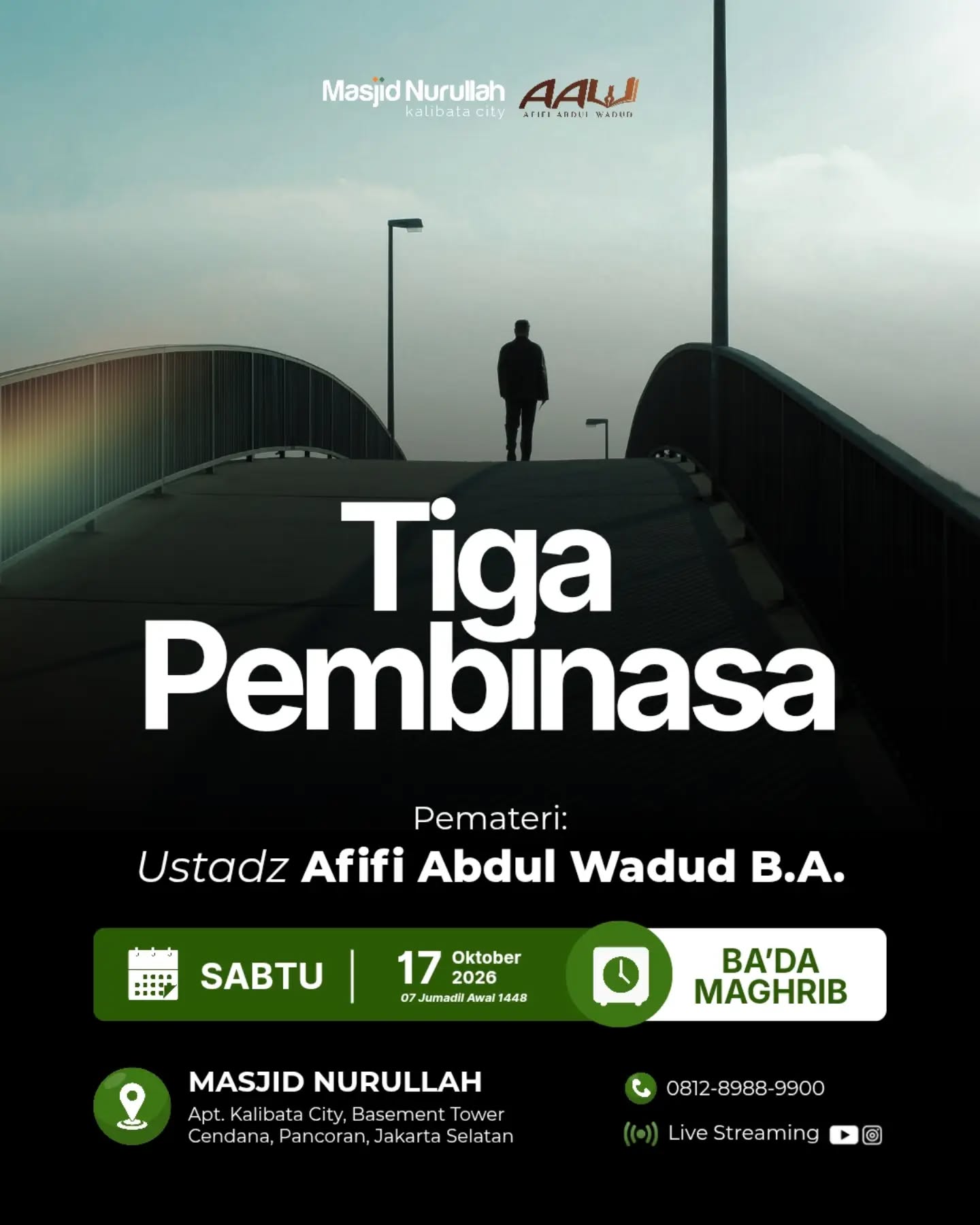 Poster asli dari @masjidnurullahkalibatacity