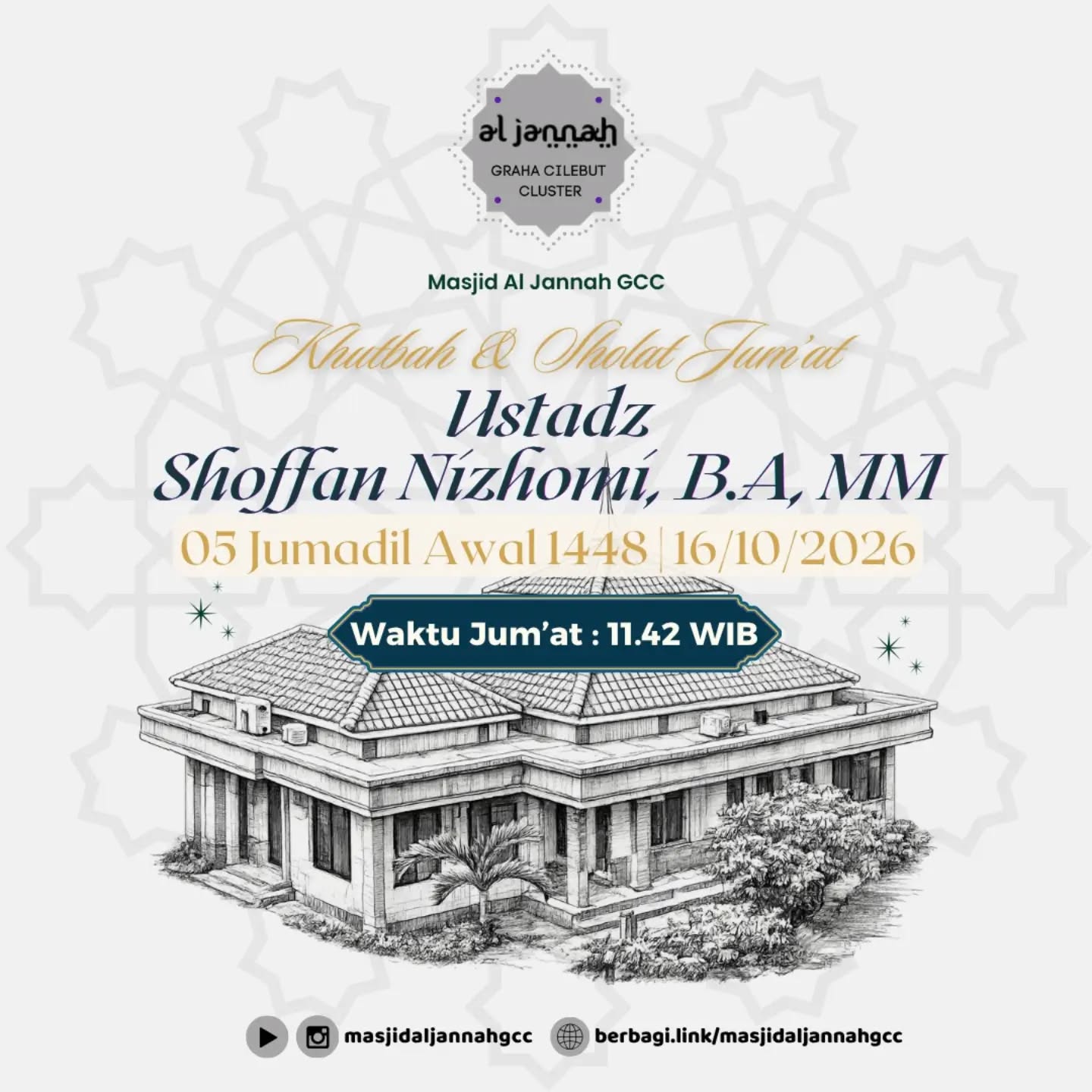Poster asli dari @masjidaljannahgcc