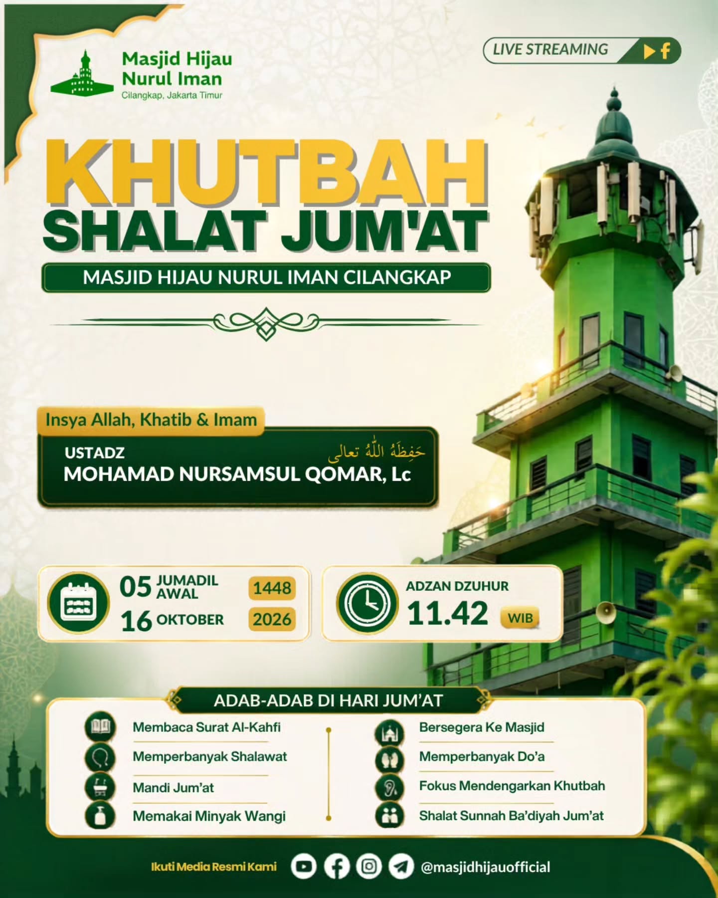 Poster asli dari @masjidhijauofficial