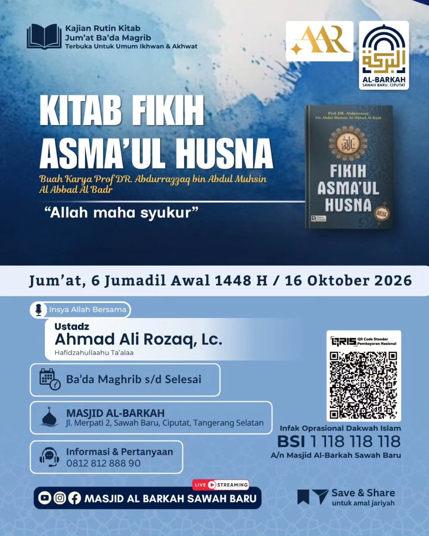 Poster asli dari @masjidalbarkah_sawahbaru