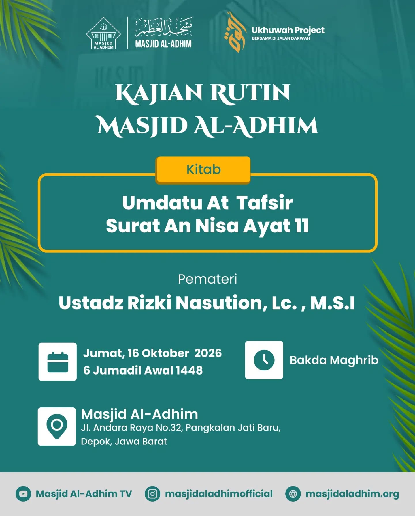Poster asli dari @masjidaladhimofficial