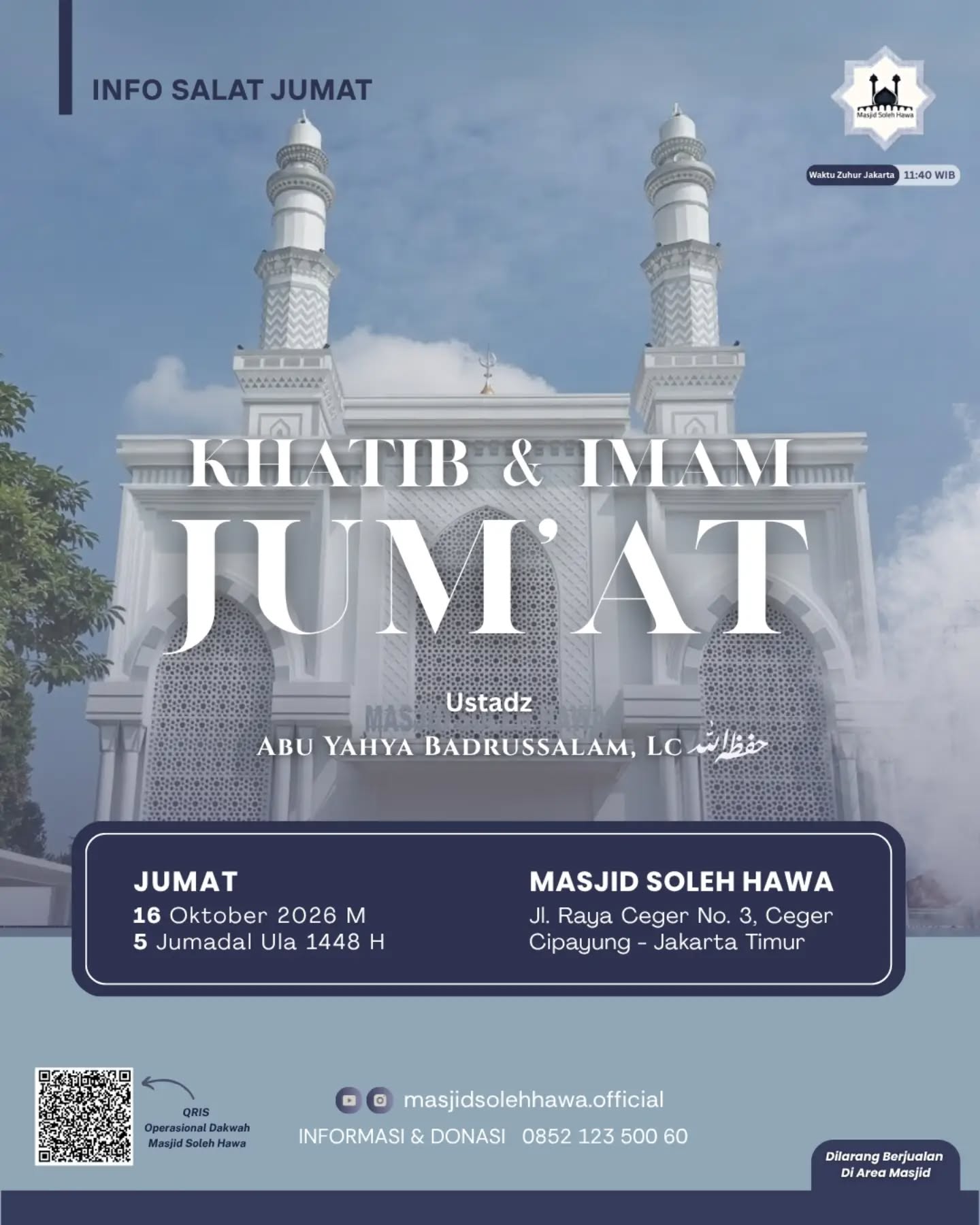 Poster asli dari @masjidsolehhawa.official