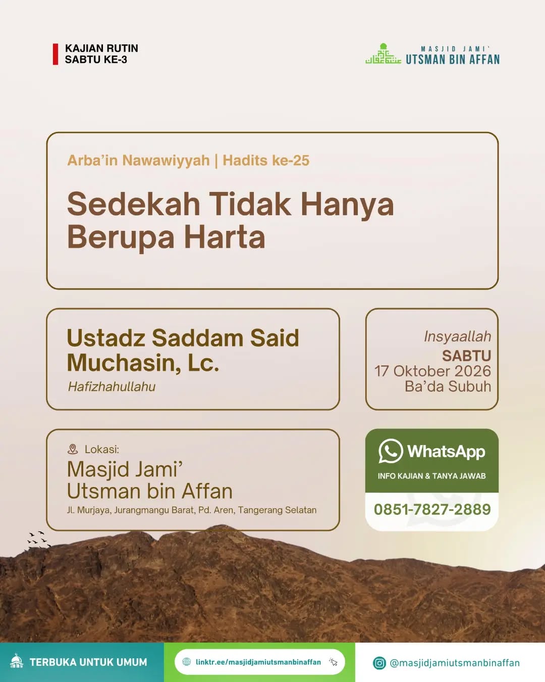 Poster asli dari @masjidjamiutsmanbinaffan