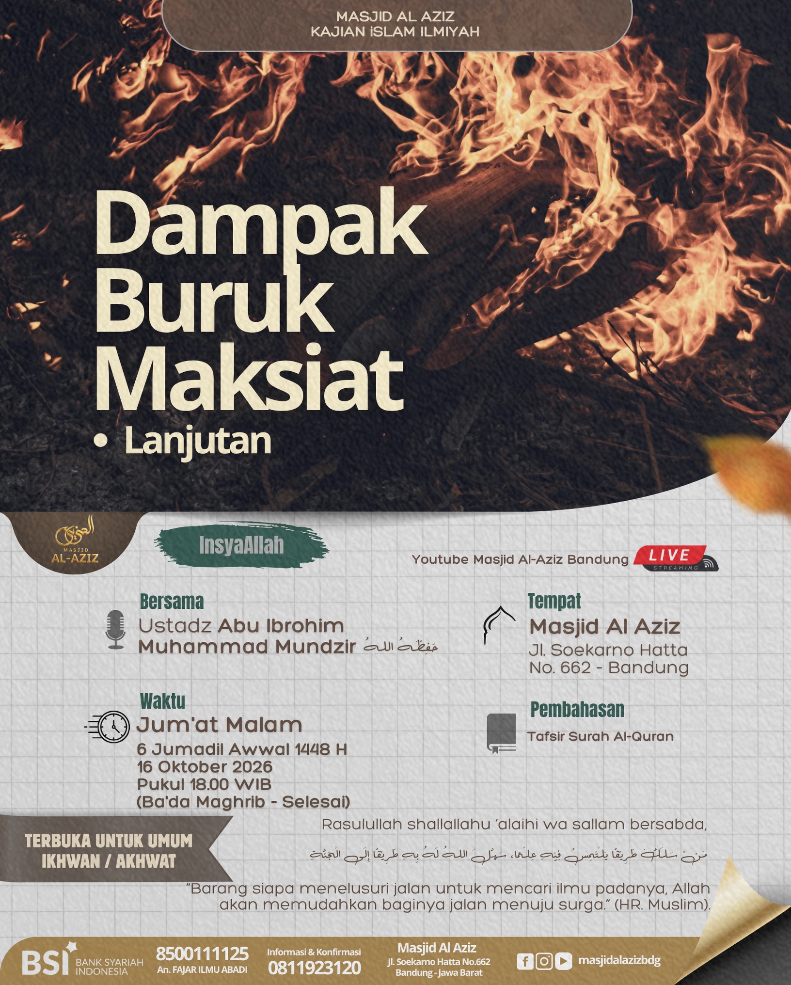 Poster asli dari @masjidalazizbdg