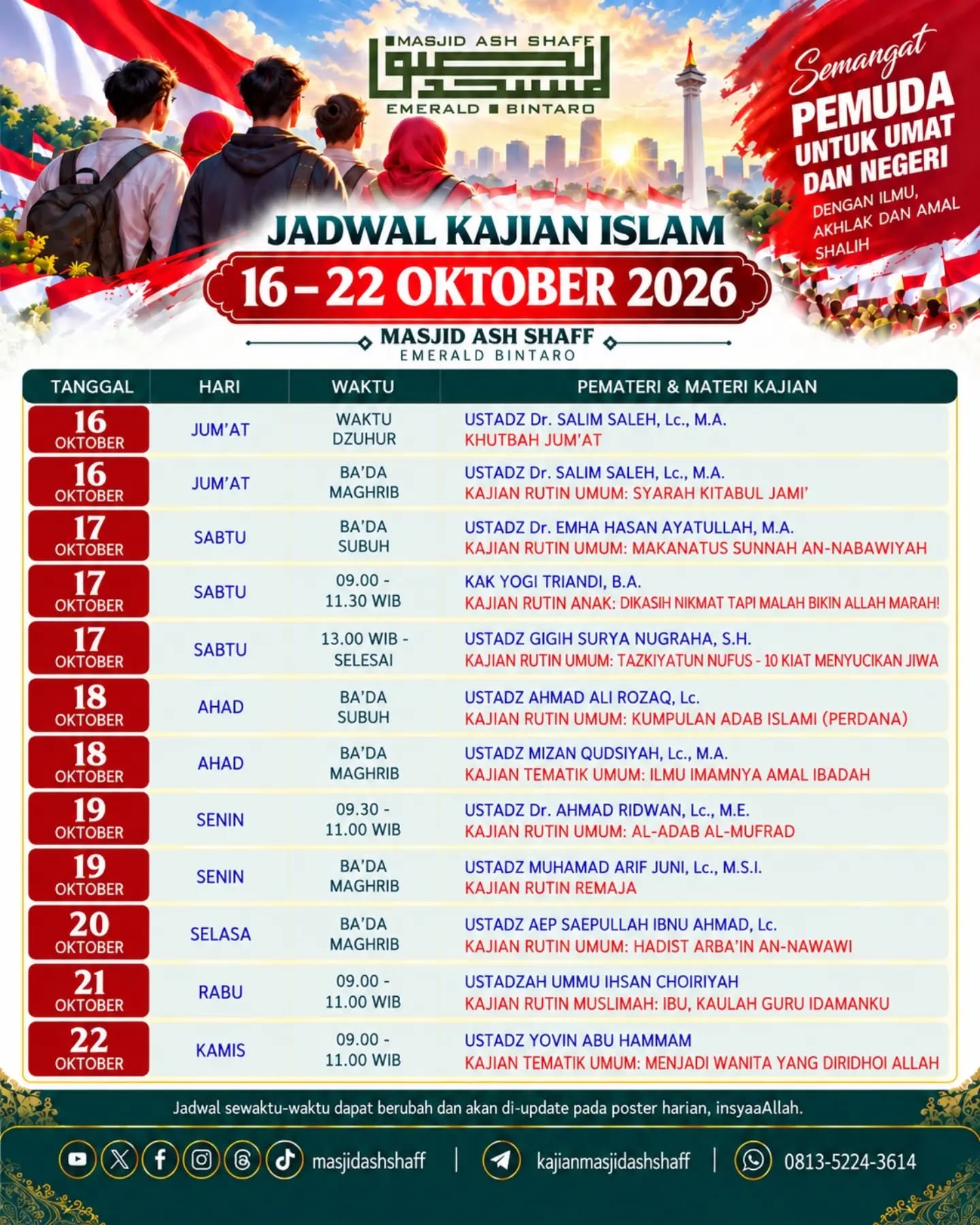 Poster asli dari @masjidashshaff