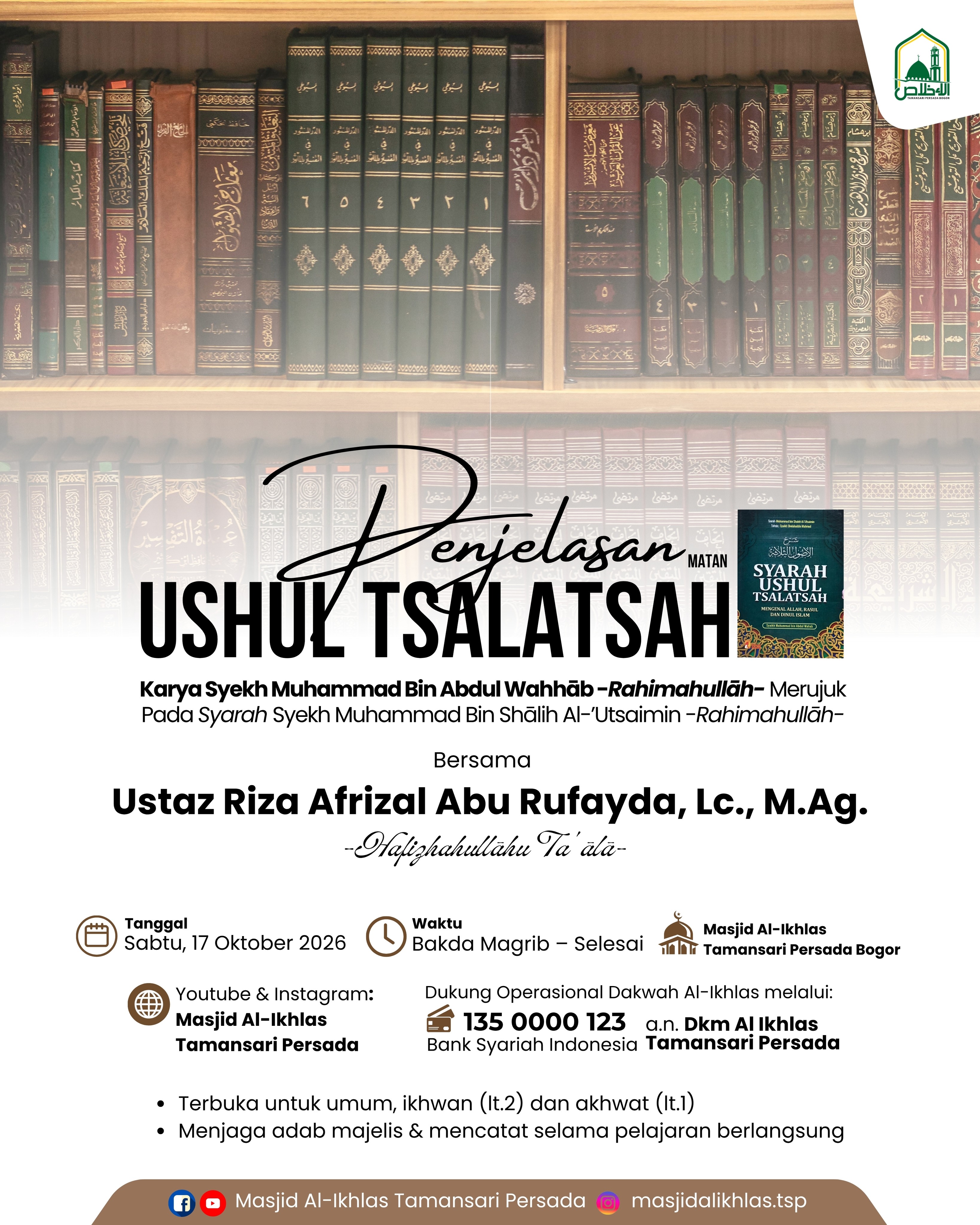 Poster asli dari @masjidalikhlas.tsp